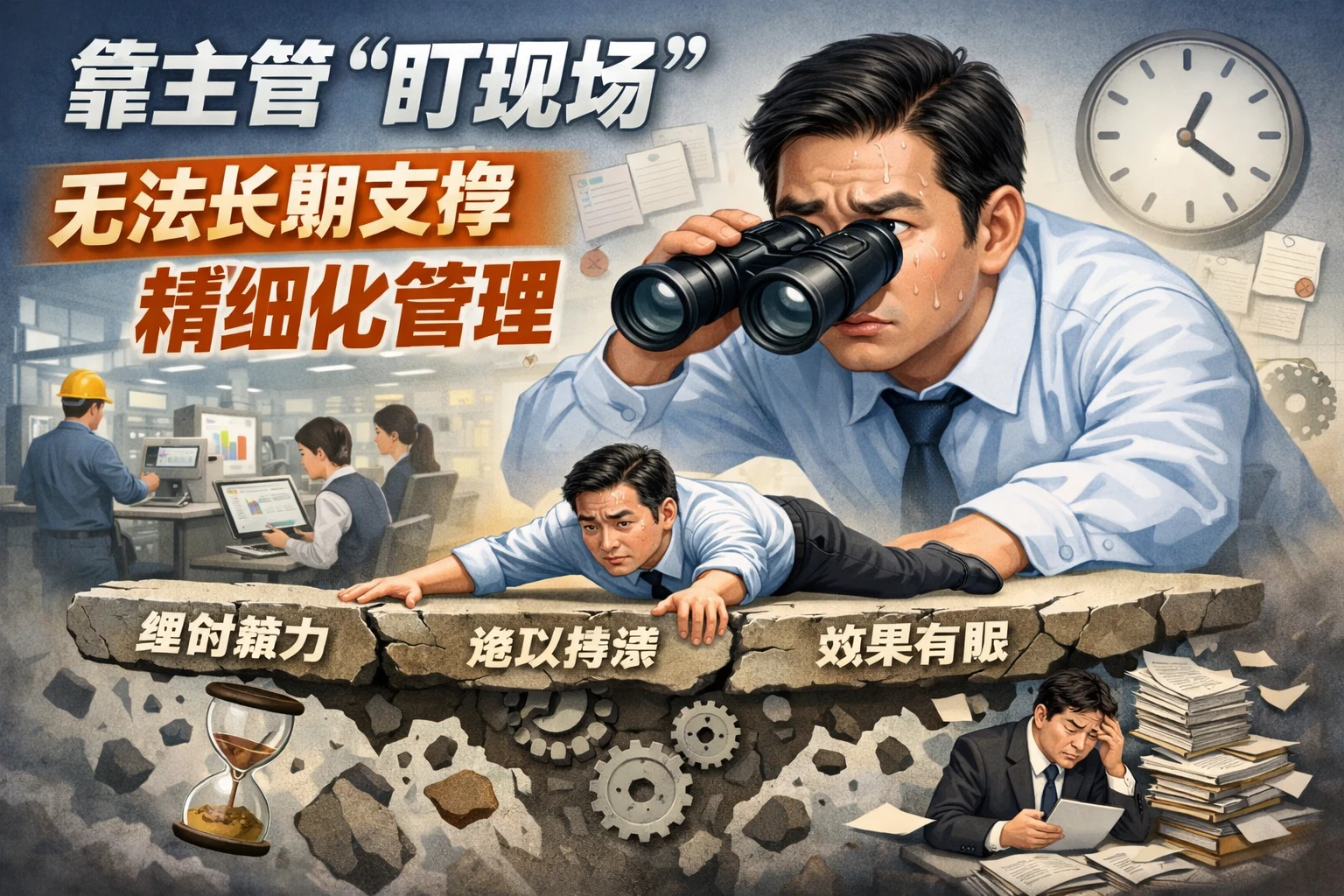 靠主管“盯现场”无法长期支撑精细化管理