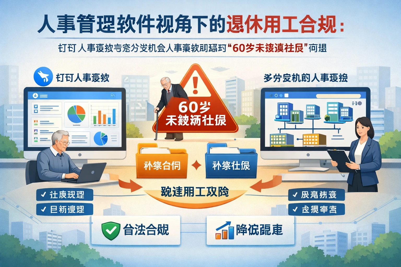 人事管理软件视角下的退休用工合规：钉钉人事系统与多分支机构人事系统如何应对“60岁未缴满社保”问题
