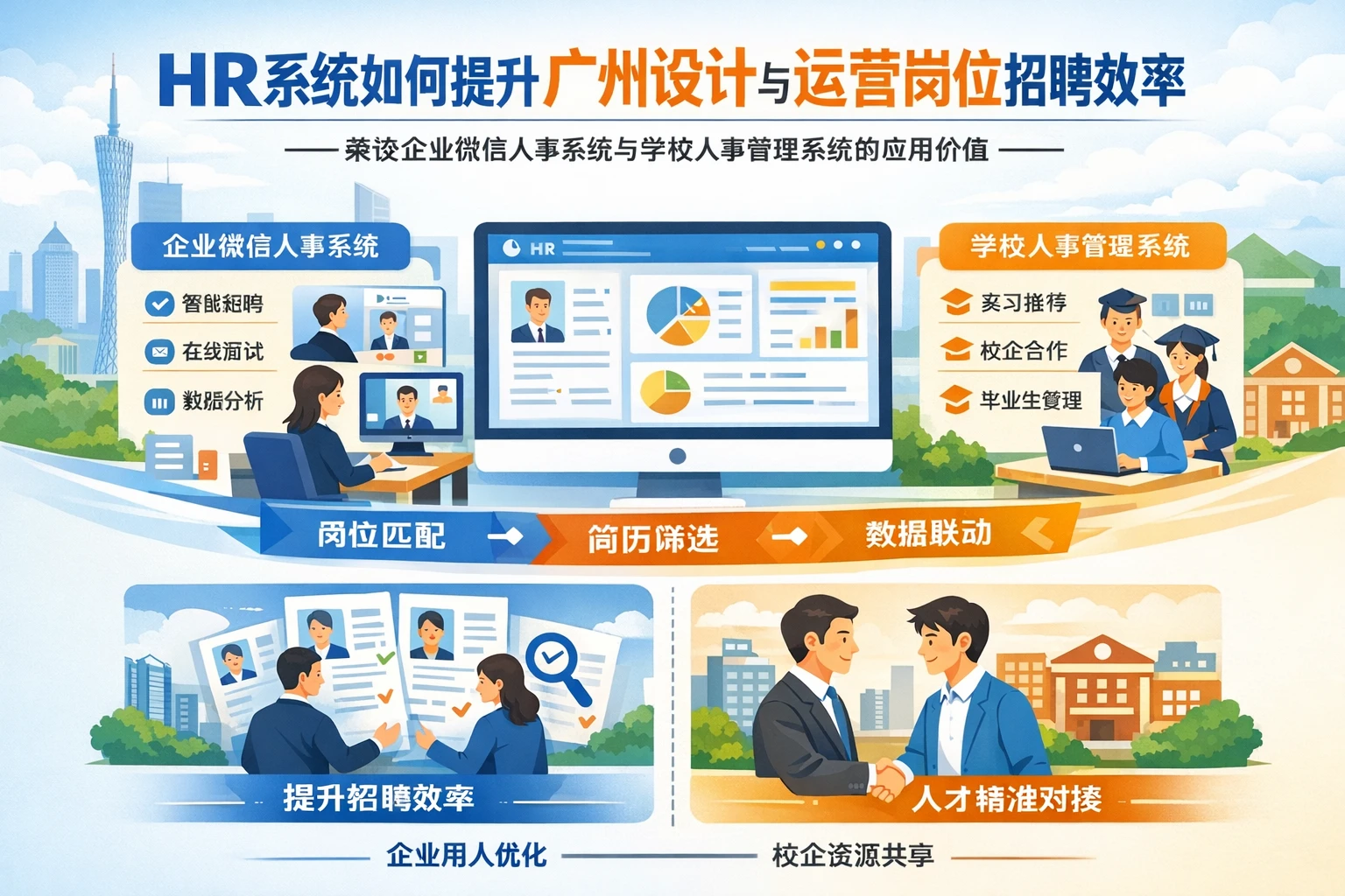 HR系统如何提升广州设计与运营岗位招聘效率——兼谈企业微信人事系统与学校人事管理系统的应用价值