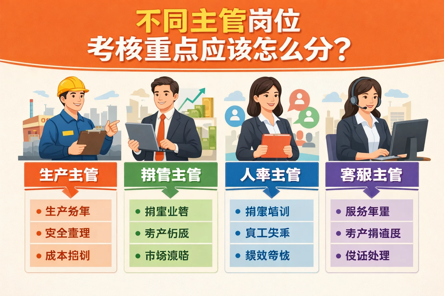 不同主管岗位，考核重点应该怎么分