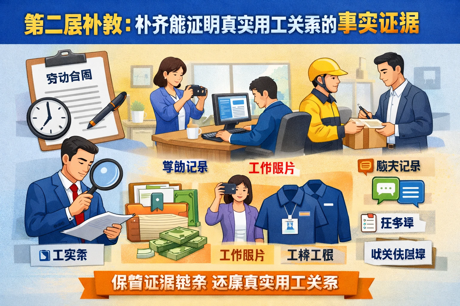 第二层补救：补齐能证明真实用工关系的事实证据