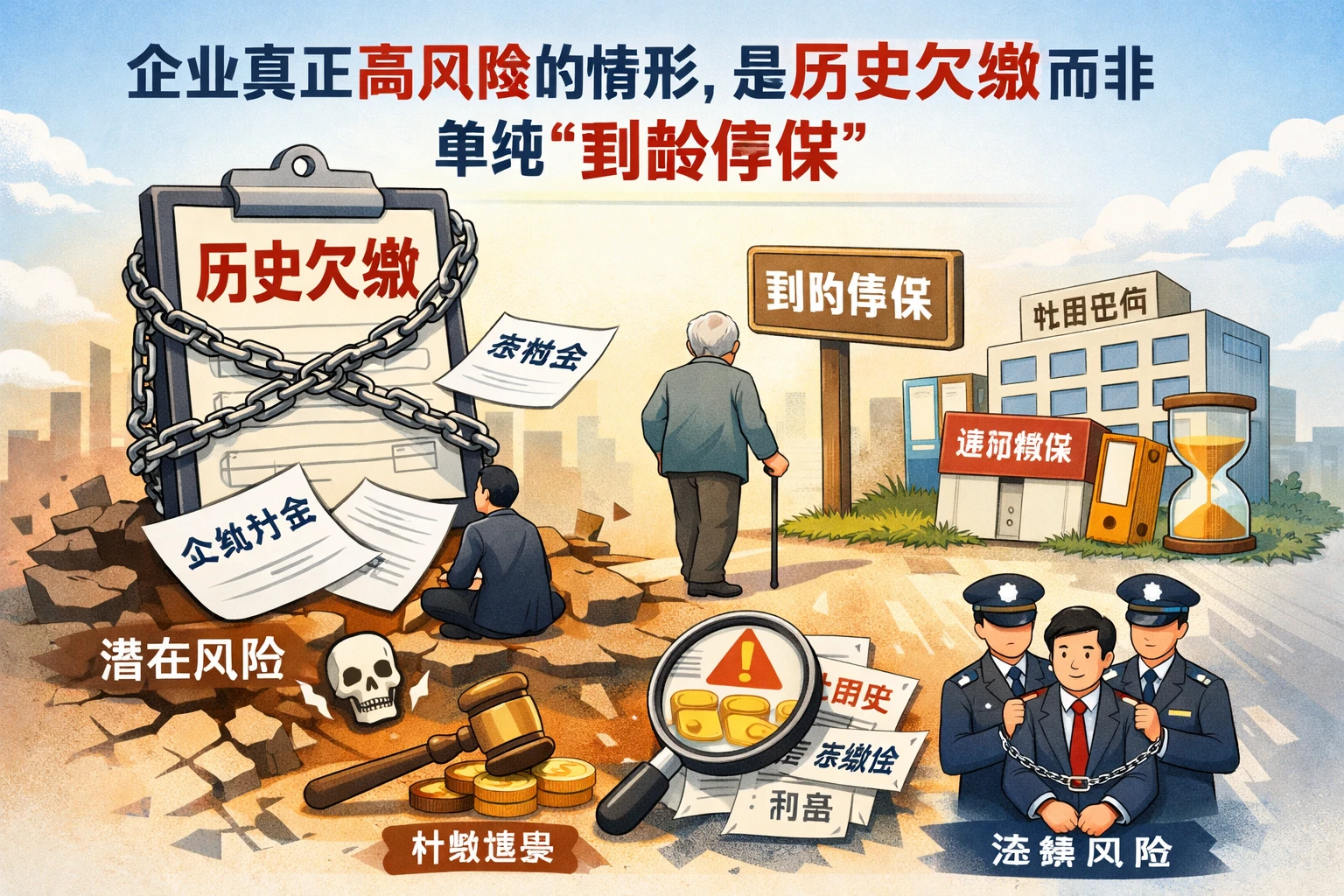 企业真正高风险的情形,是历史欠缴而非单纯“到龄停保”