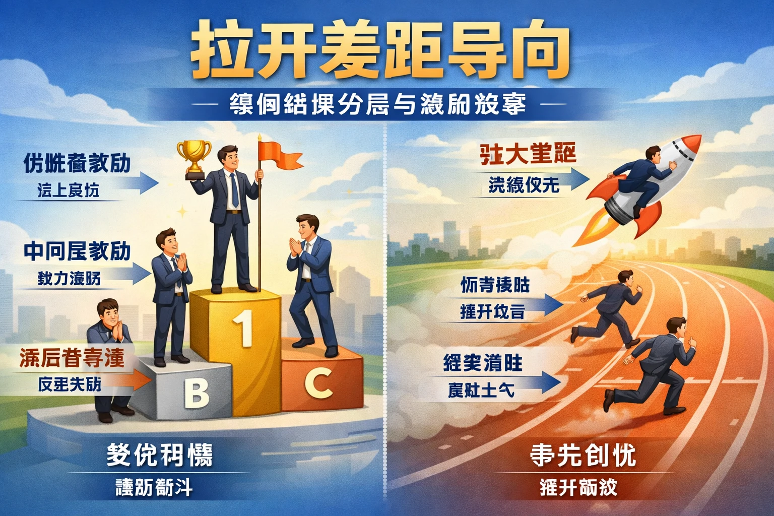 拉开差距导向：强调结果分层与激励效率