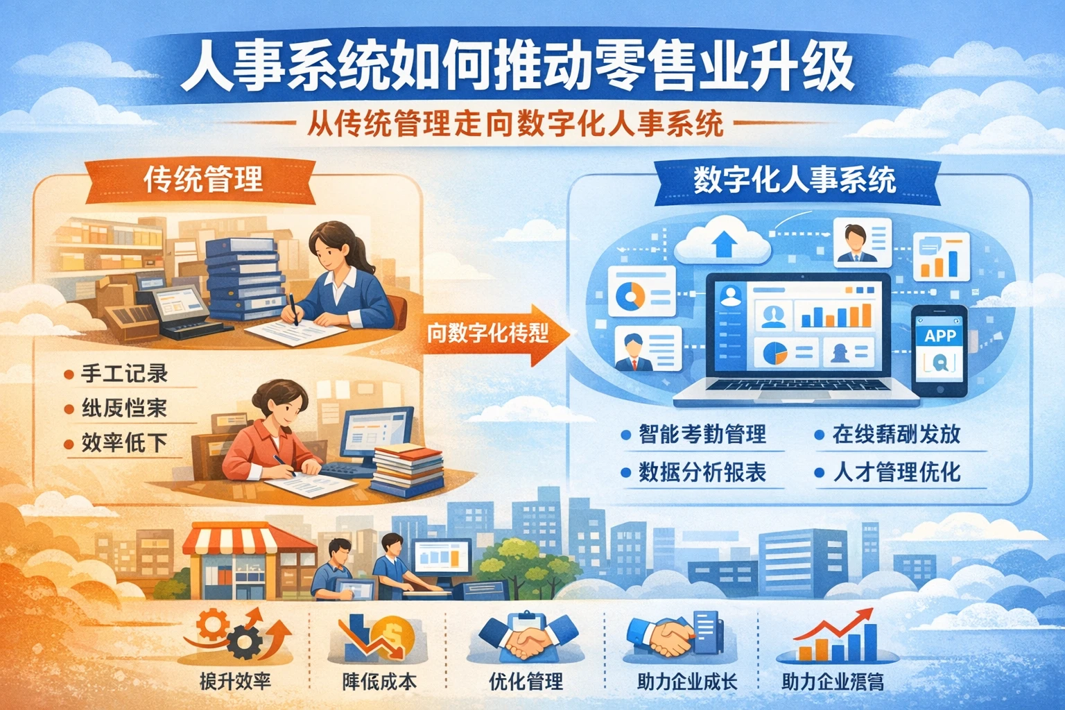 人事系统如何推动零售业升级:从传统管理走向数字化人事系统