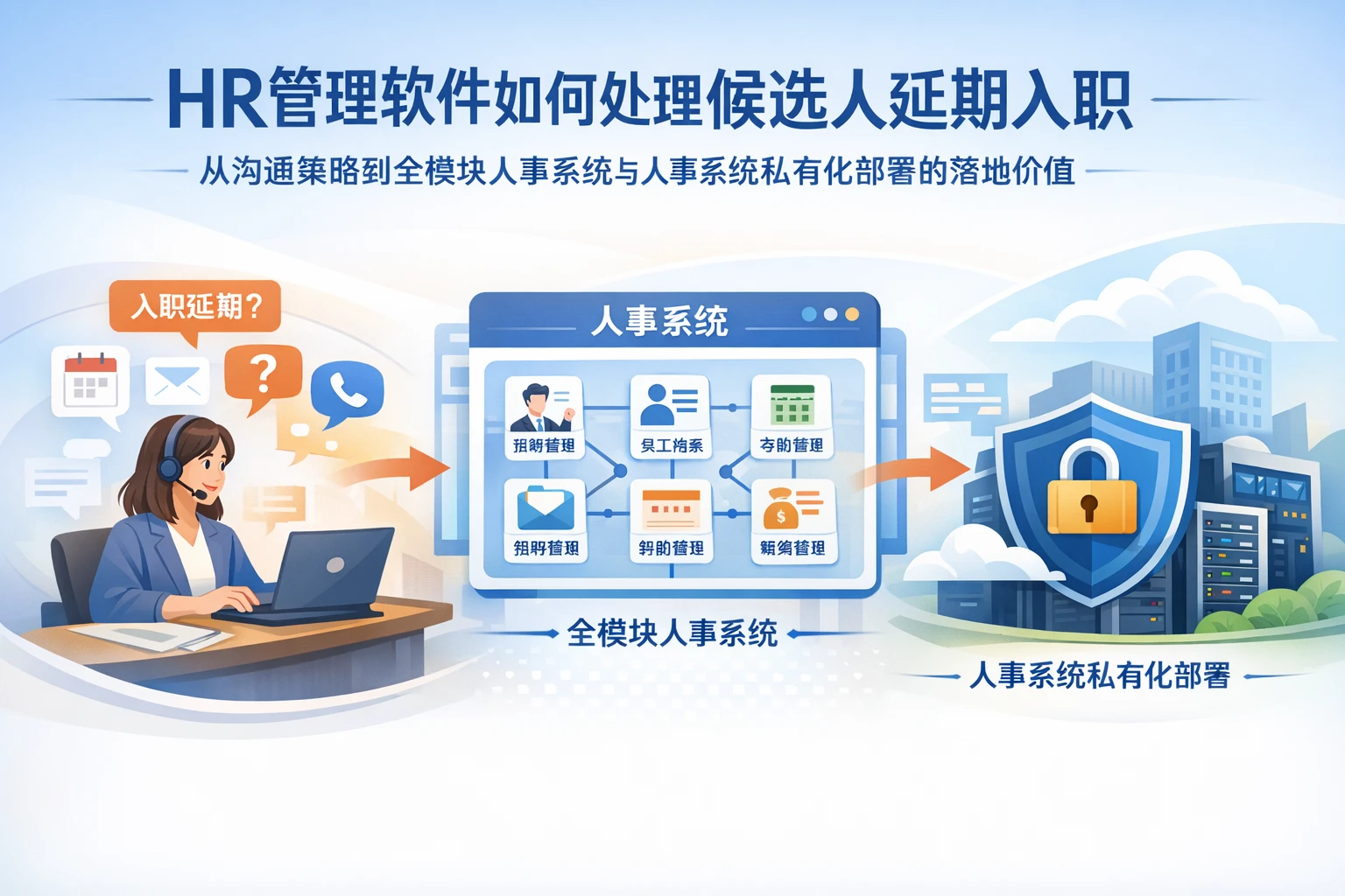 HR管理软件如何处理候选人延期入职:从沟通策略到全模块人事系统与人事系统私有化部署的落地价值