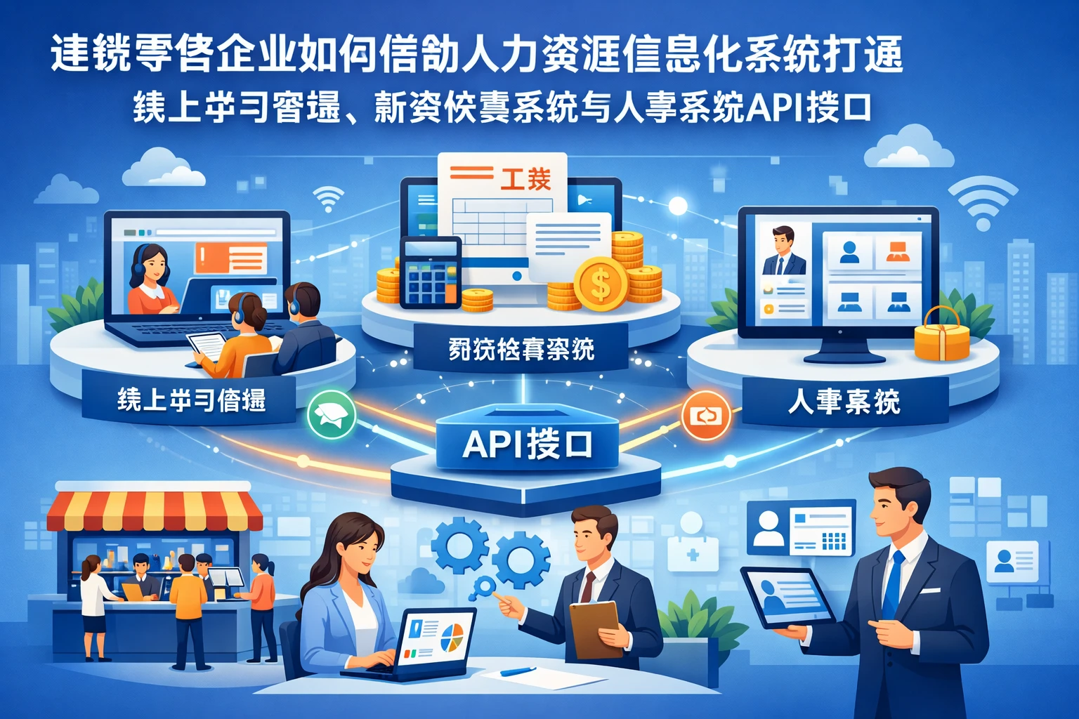 连锁零售企业如何借助人力资源信息化系统打通线上学习管理、薪资核算系统与人事系统API接口