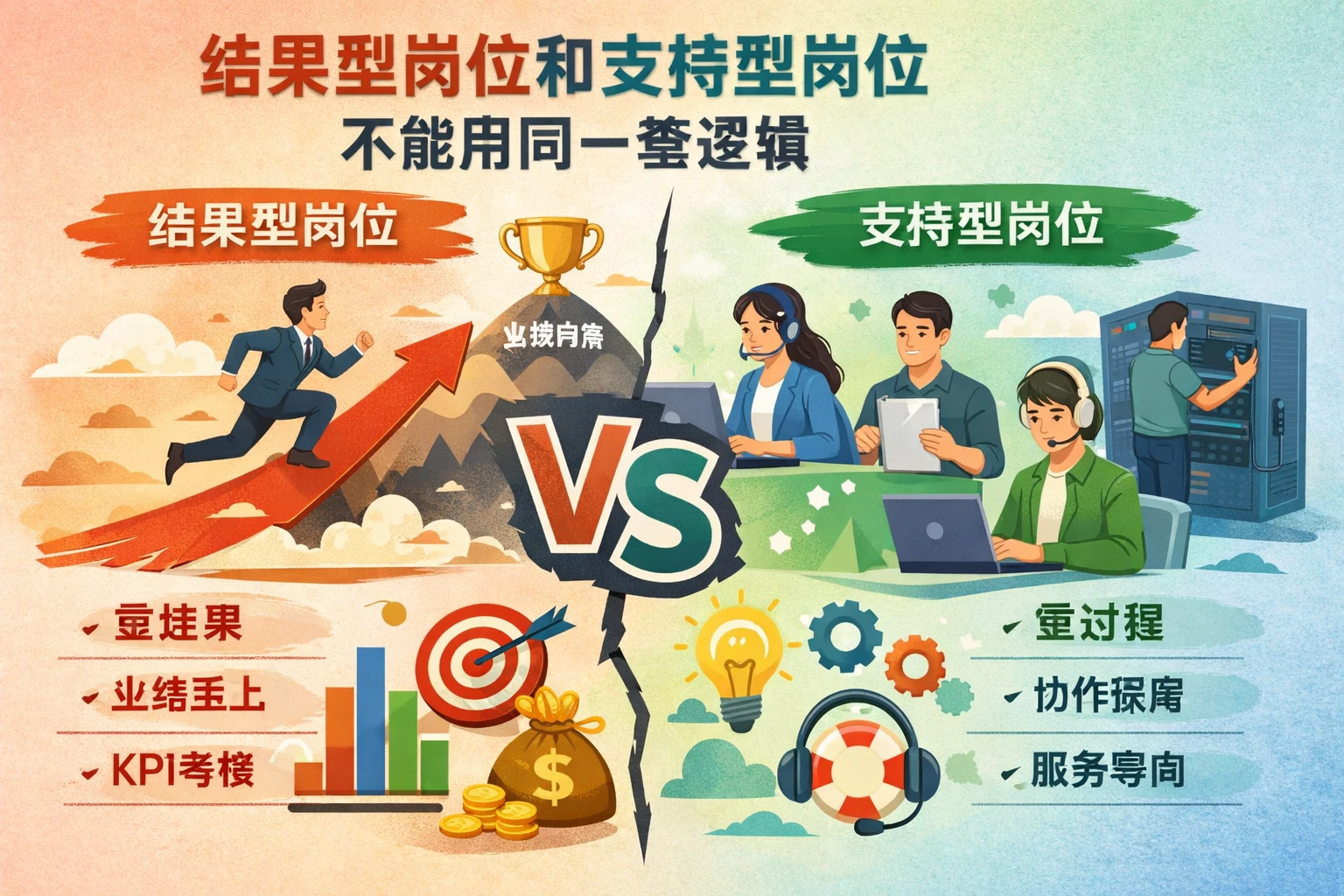 结果型岗位和支持型岗位不能用同一套逻辑