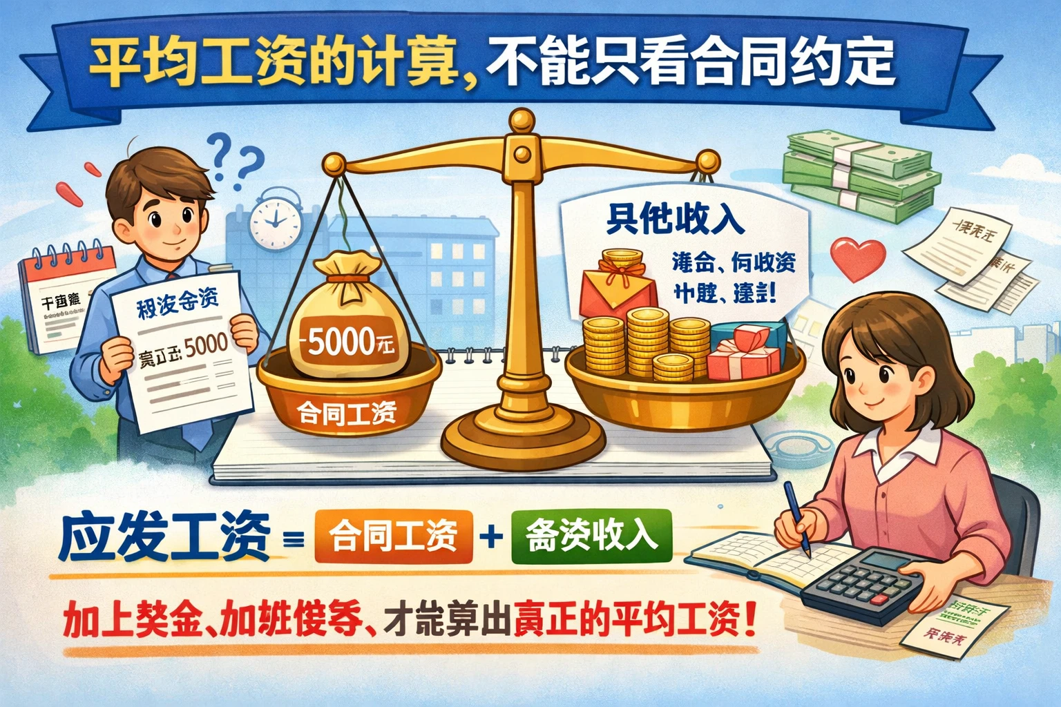 平均工资的计算，不能只看合同约定