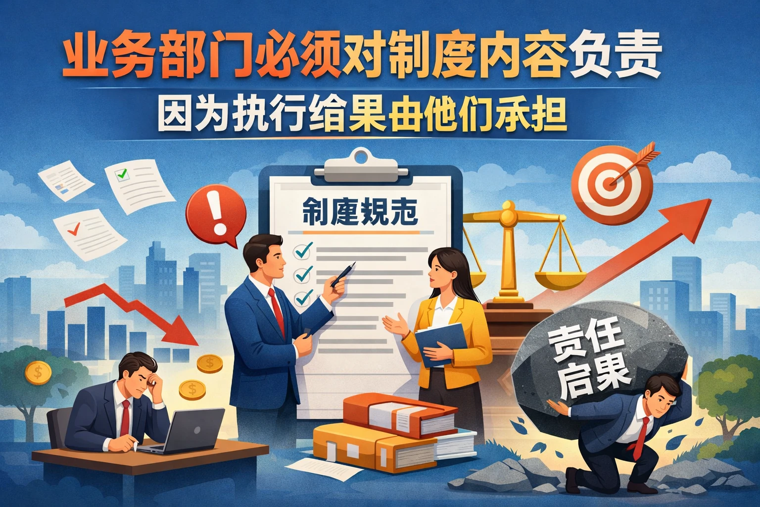 业务部门必须对制度内容负责,因为执行结果由他们承担