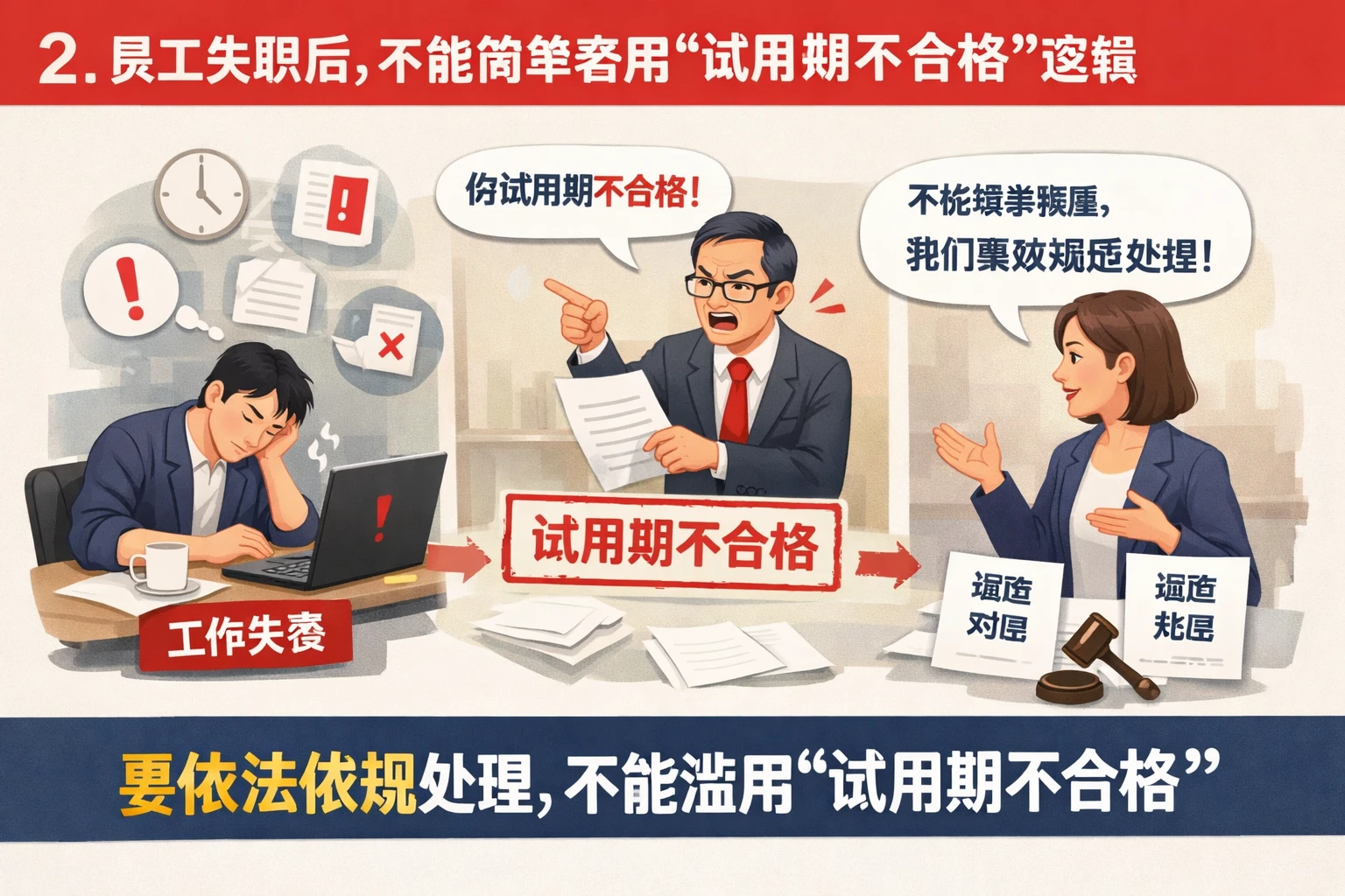 2. 员工失职后，不能简单套用“试用期不合格”逻辑