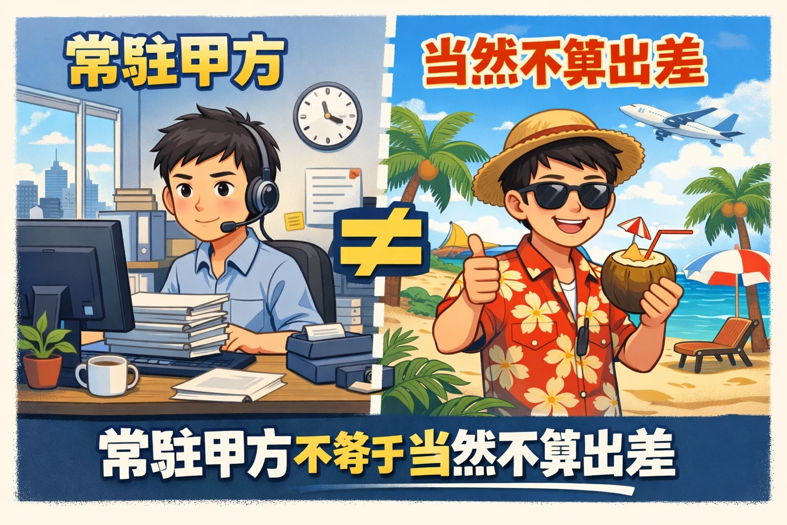 常驻甲方不等于当然不算出差