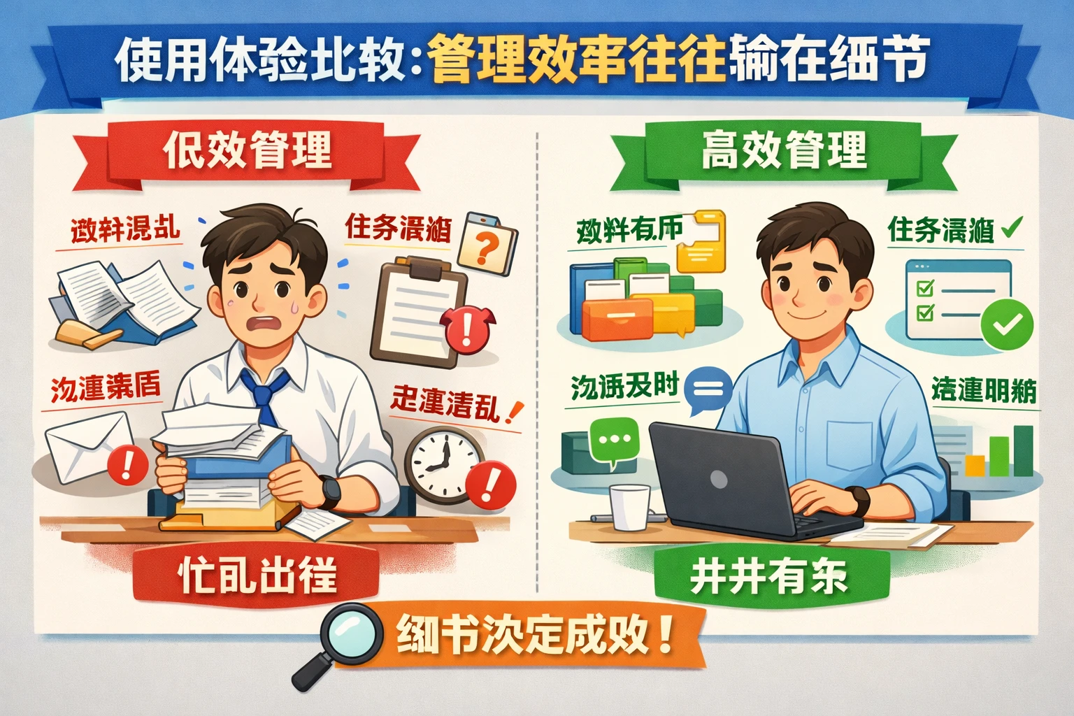 使用体验比较：管理效率往往输在细节