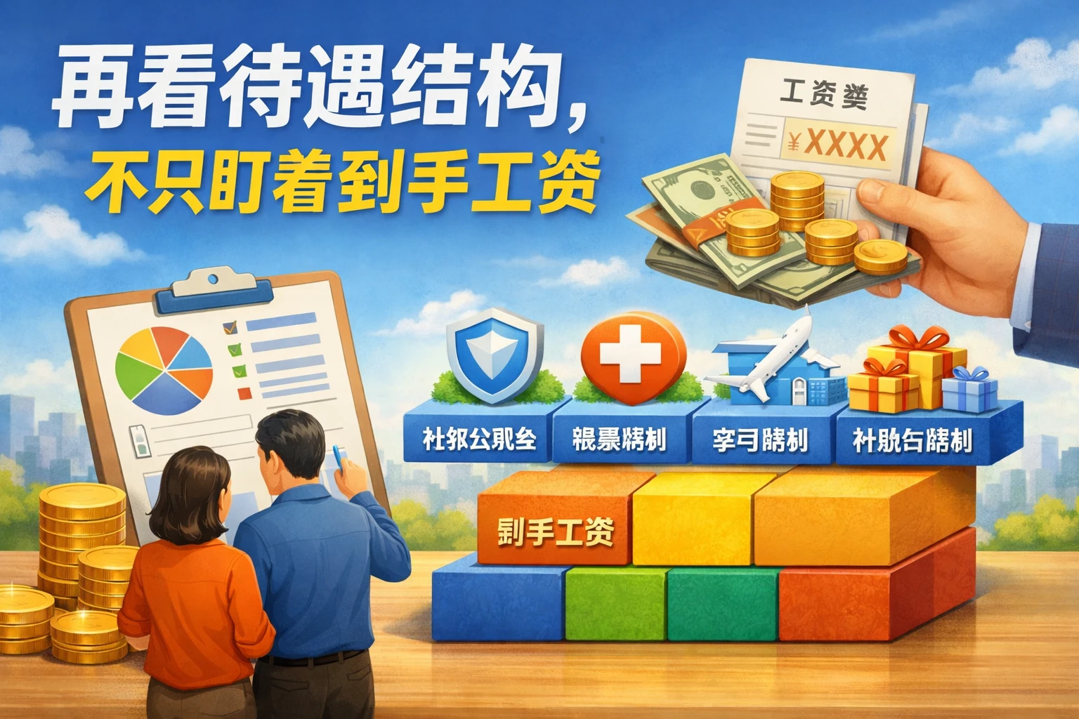 再看待遇结构，不只盯着到手工资