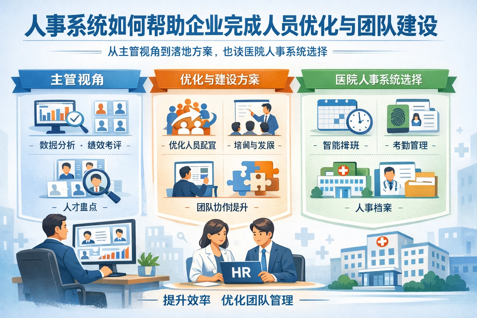 人事系统如何帮助企业完成人员优化与团队建设：从主管视角到落地方案，也谈医院人事系统选择