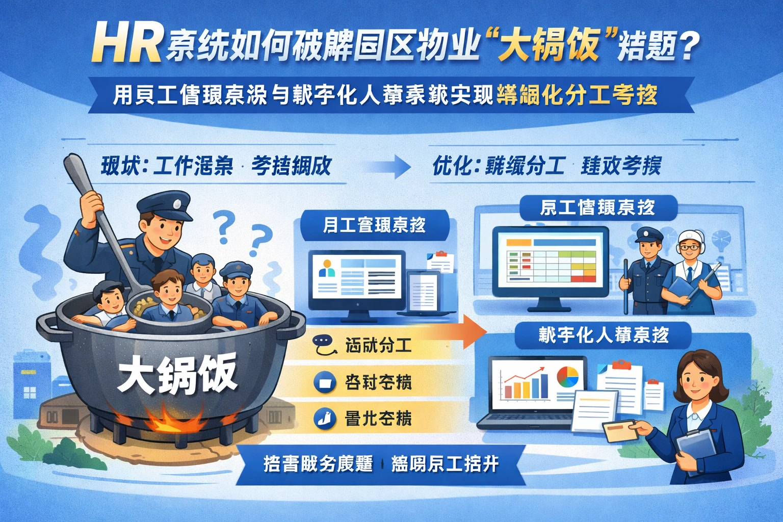 HR系统如何破解园区物业“大锅饭”难题:用员工管理系统与数字化人事系统实现精细化分工考核