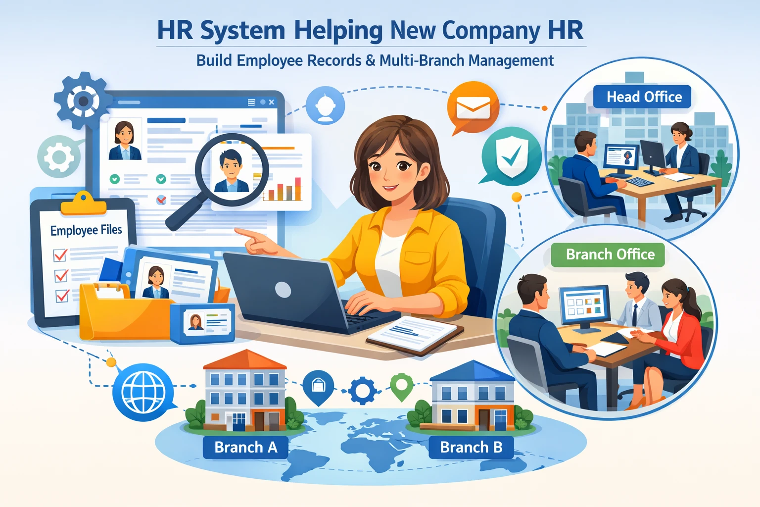 人力资源系统如何帮助新公司HR搭建员工档案系统与多分支机构人事系统