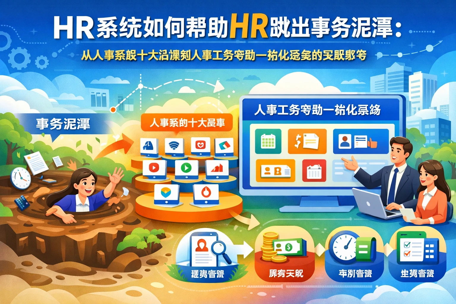 HR系统如何帮助HR跳出事务泥潭：从人事系统十大品牌到人事工资考勤一体化系统的实战思考