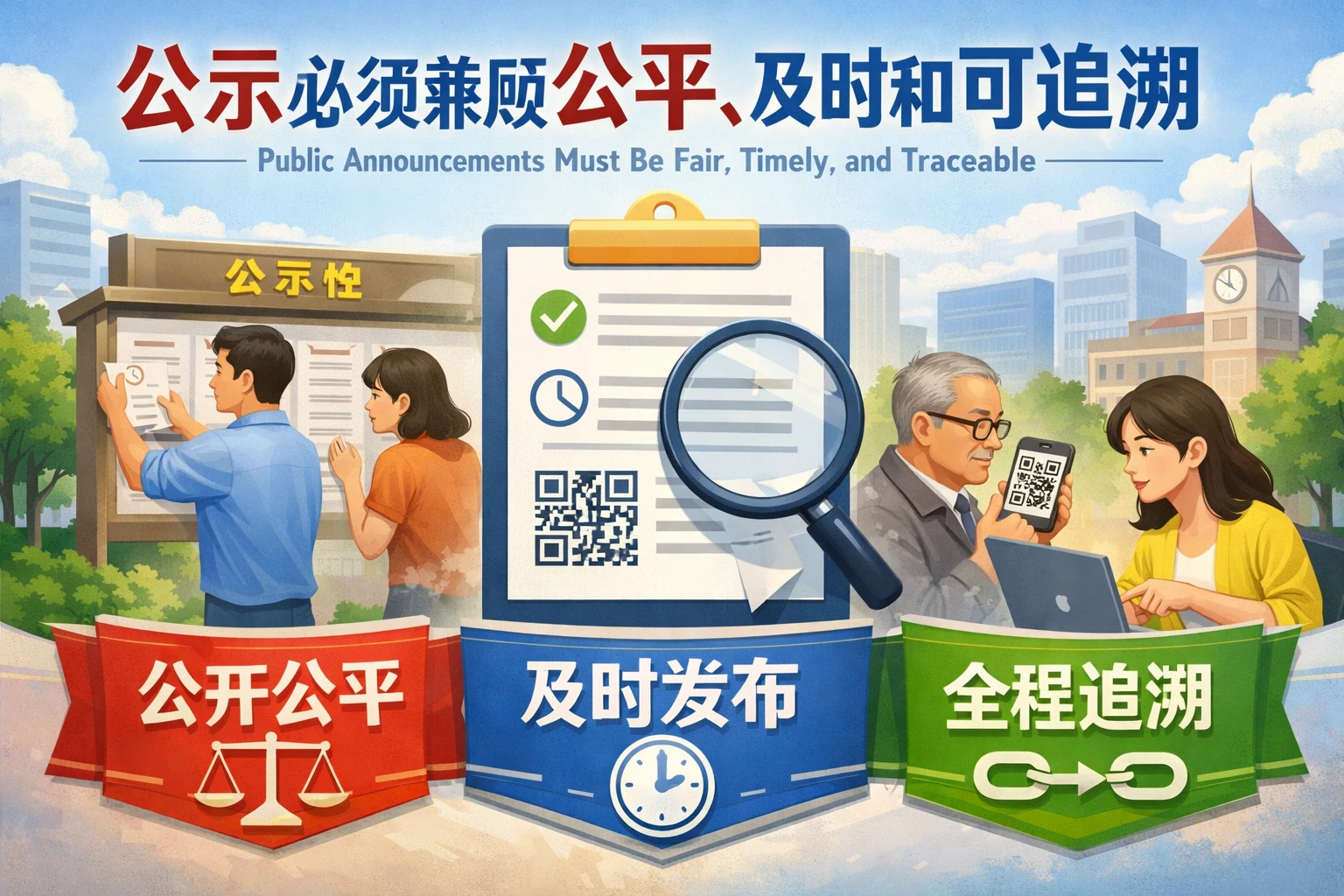公示必须兼顾公平、及时和可追溯
