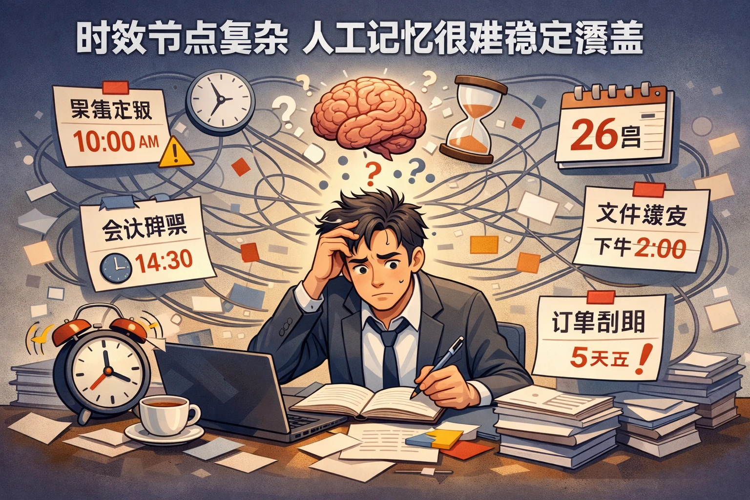 时效节点复杂，人工记忆很难稳定覆盖