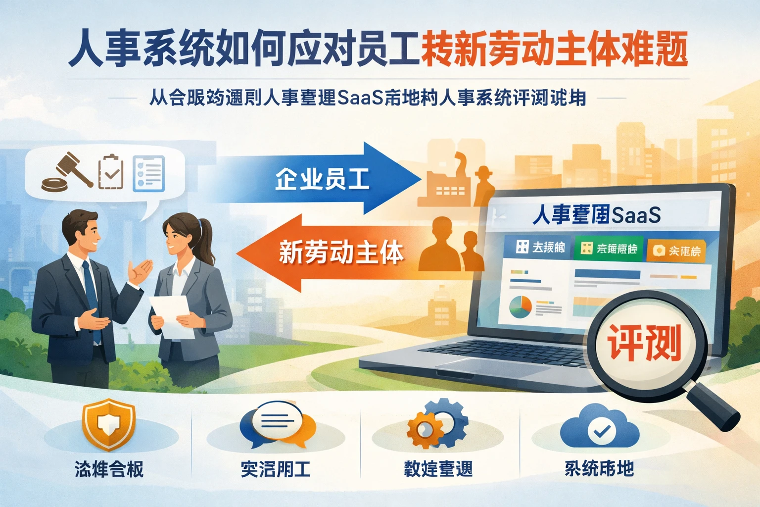 人事系统如何应对员工转新劳动主体难题:从合规沟通到人事管理SaaS落地的人事系统评测视角
