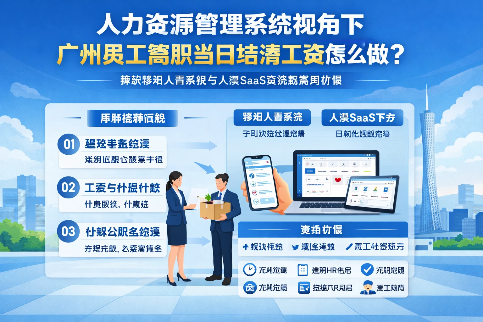 人力资源管理系统视角下，广州员工离职当日结清工资怎么做？兼谈移动人事系统与人事SaaS系统的落地价值