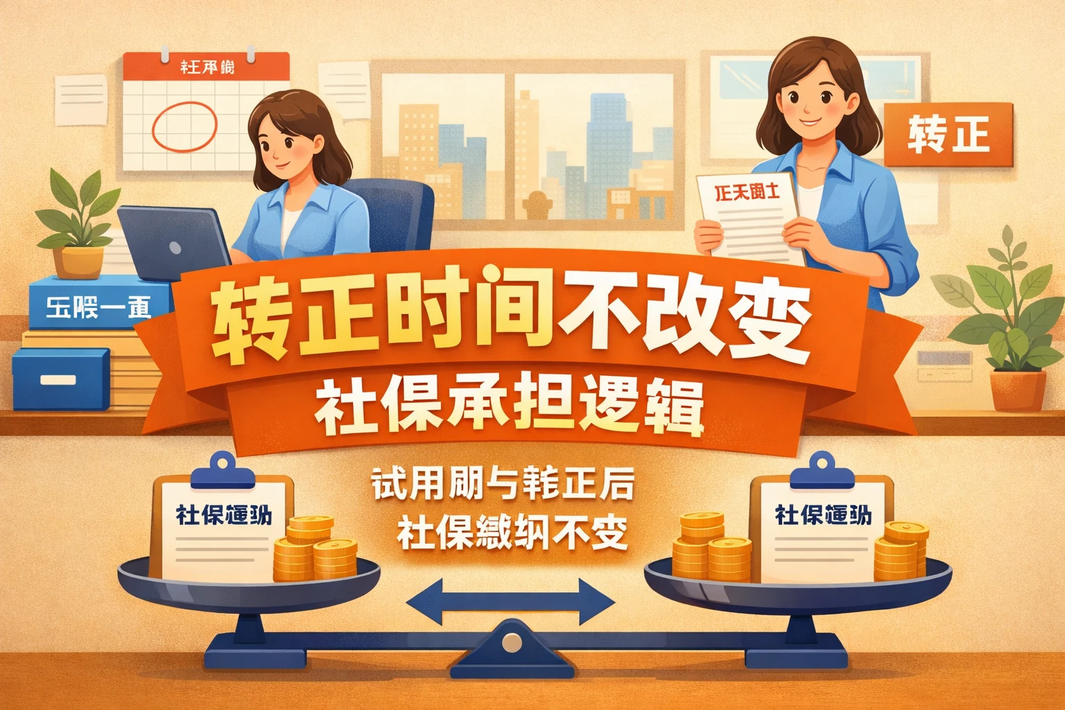 转正时间不改变社保承担逻辑