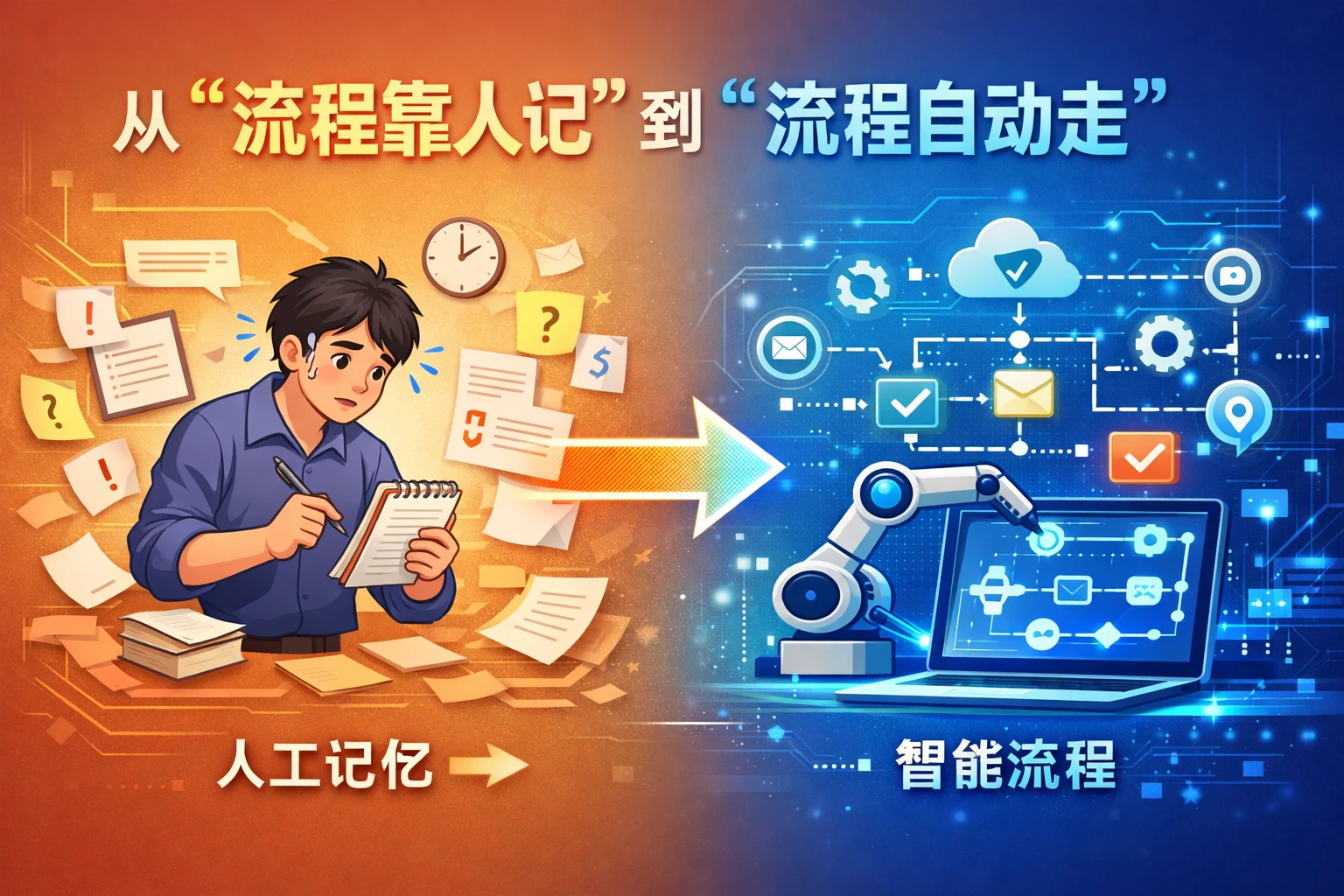 从“流程靠人记”到“流程自动走”