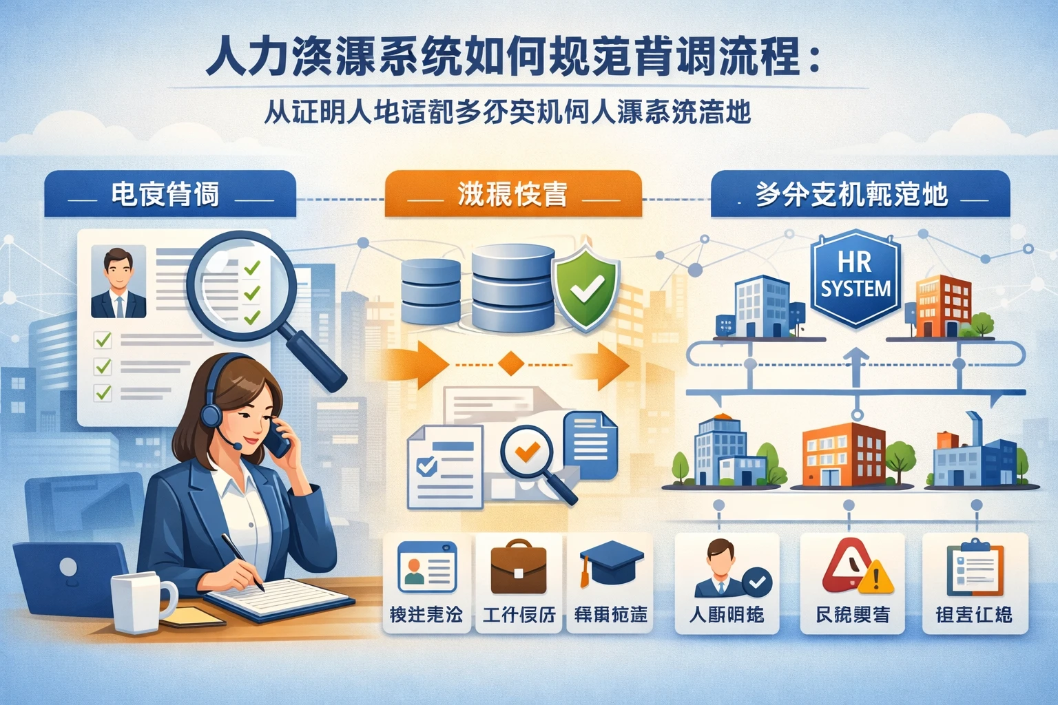 人力资源系统如何规范背调流程:从证明人电话到多分支机构人事系统落地