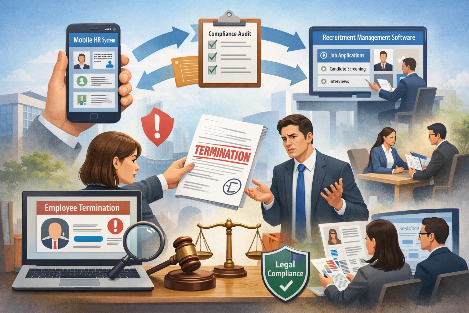 人力资源系统如何应对合同期内辞退争议：从移动人事系统到招聘管理软件的合规闭环