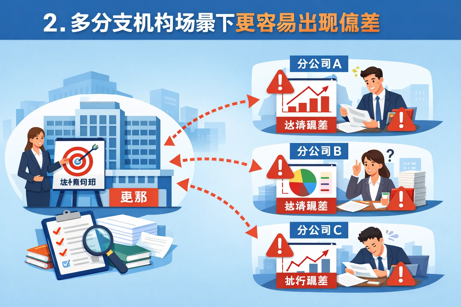 2. 多分支机构场景下更容易出现偏差