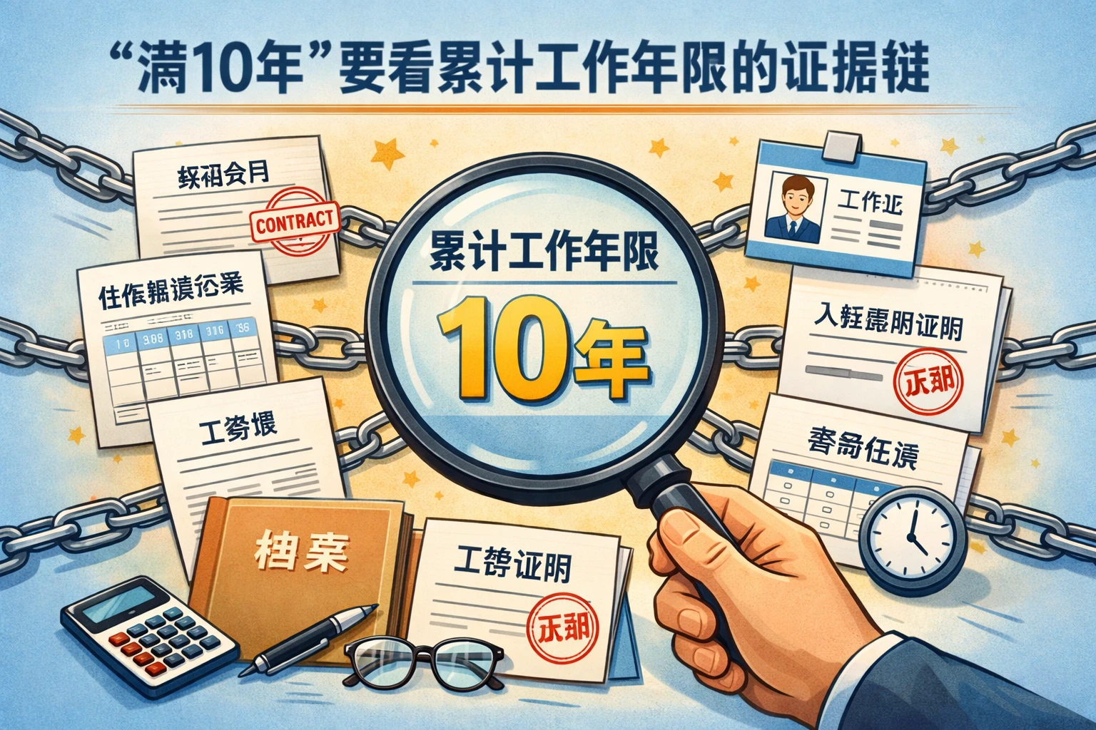 “满10年”要看累计工作年限的证据链