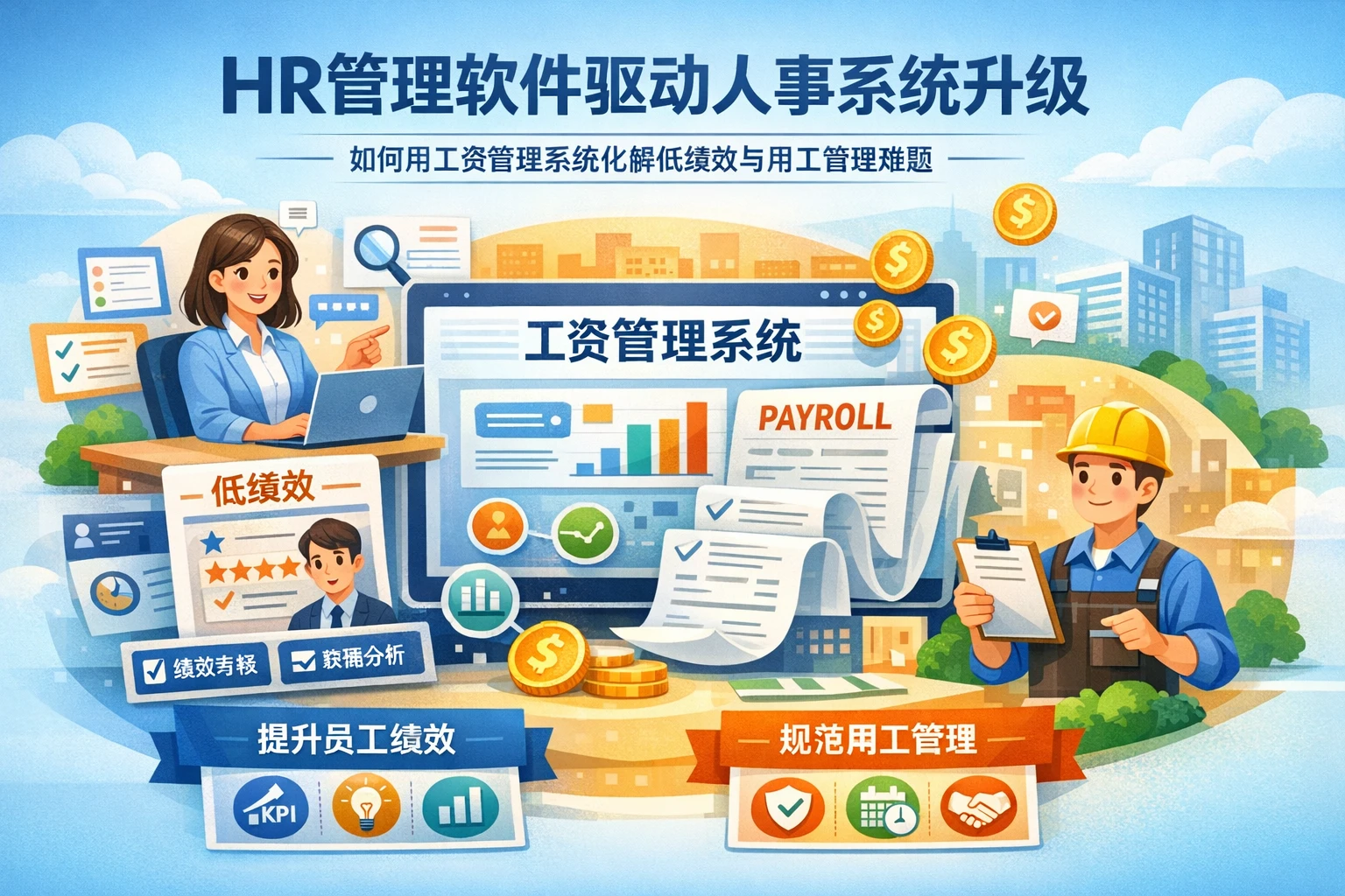 HR管理软件驱动人事系统升级,如何用工资管理系统化解低绩效与用工管理难题
