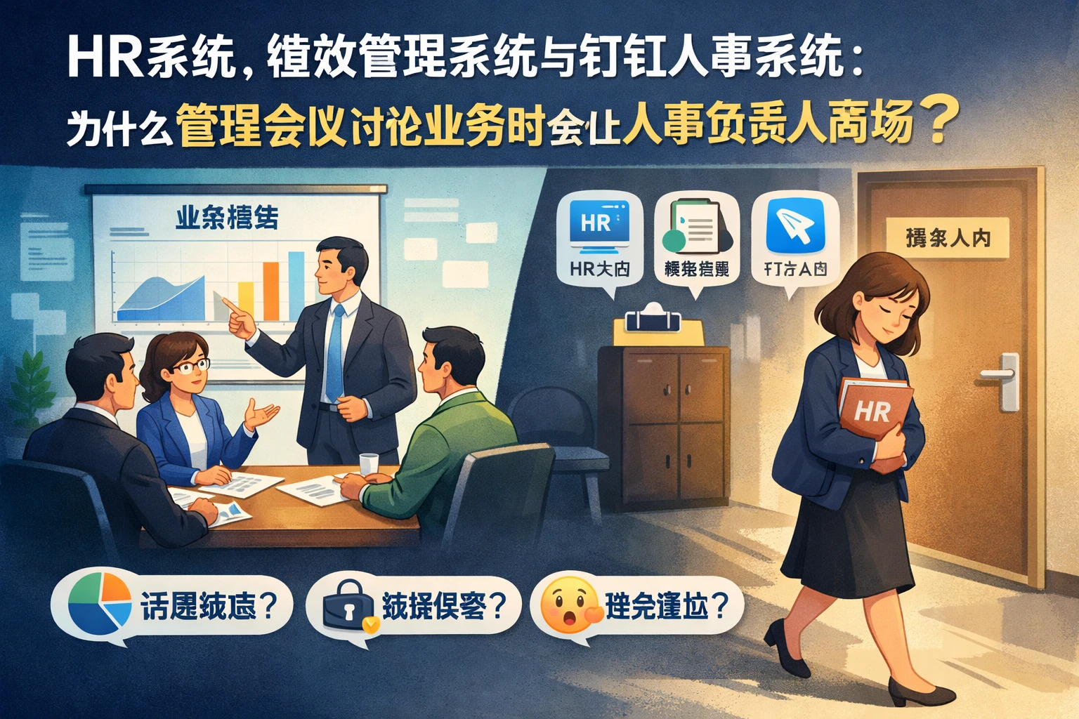 HR系统、绩效管理系统与钉钉人事系统：为什么管理会议讨论业务时会让人事负责人离场？