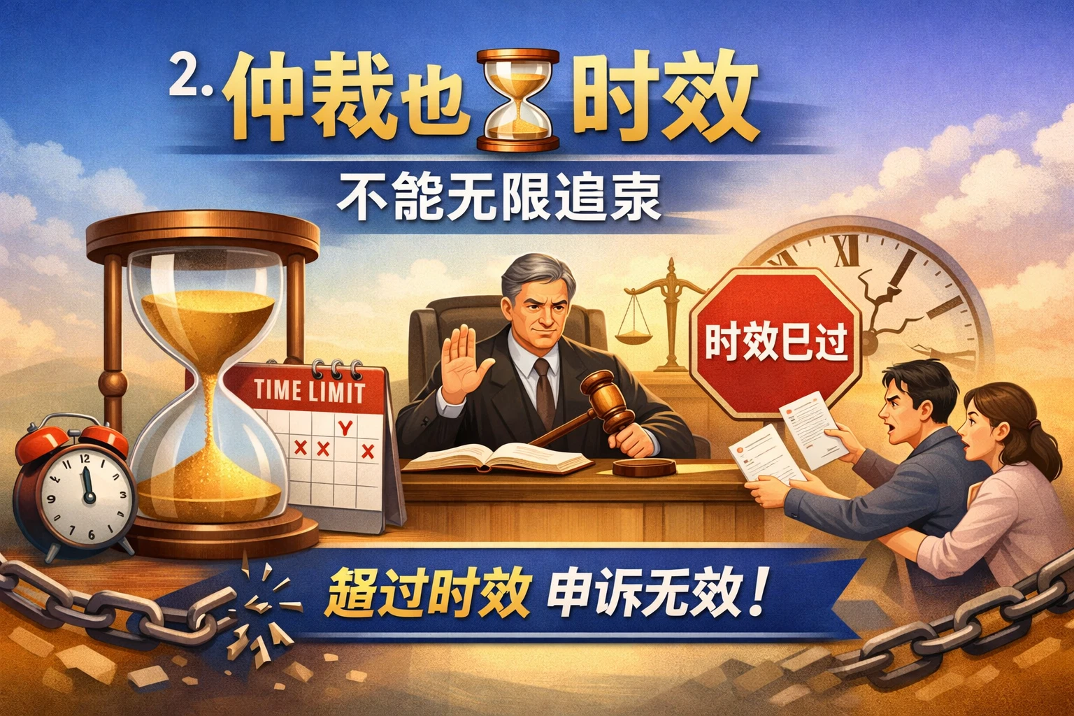 2. 仲裁也有时效，不能无限追索