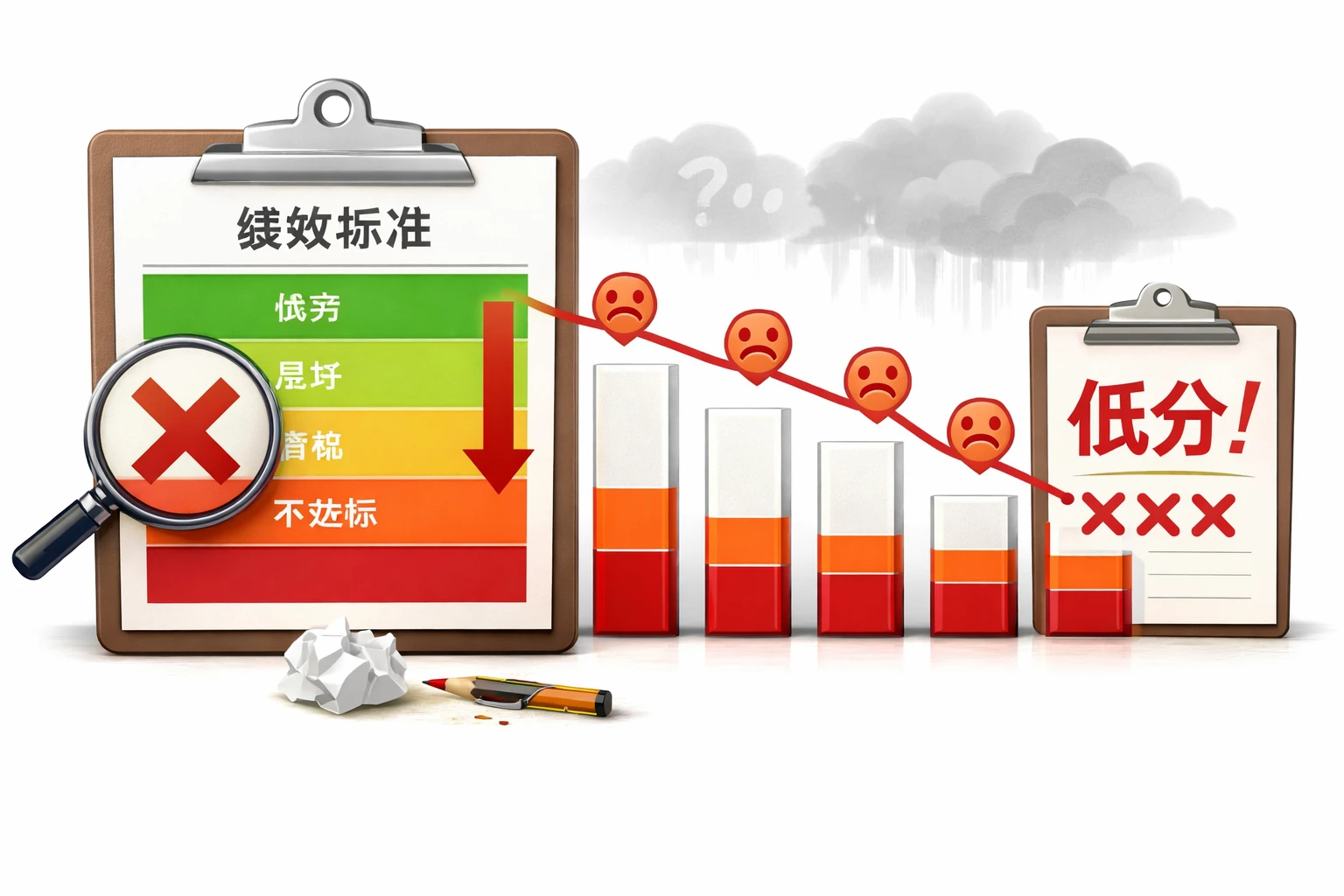 绩效标准具有可识别性,且结果连续低分
