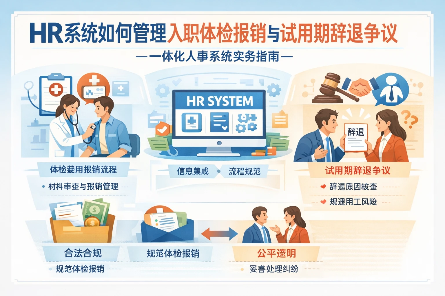 HR系统如何管理入职体检报销与试用期辞退争议：一体化人事系统实务指南