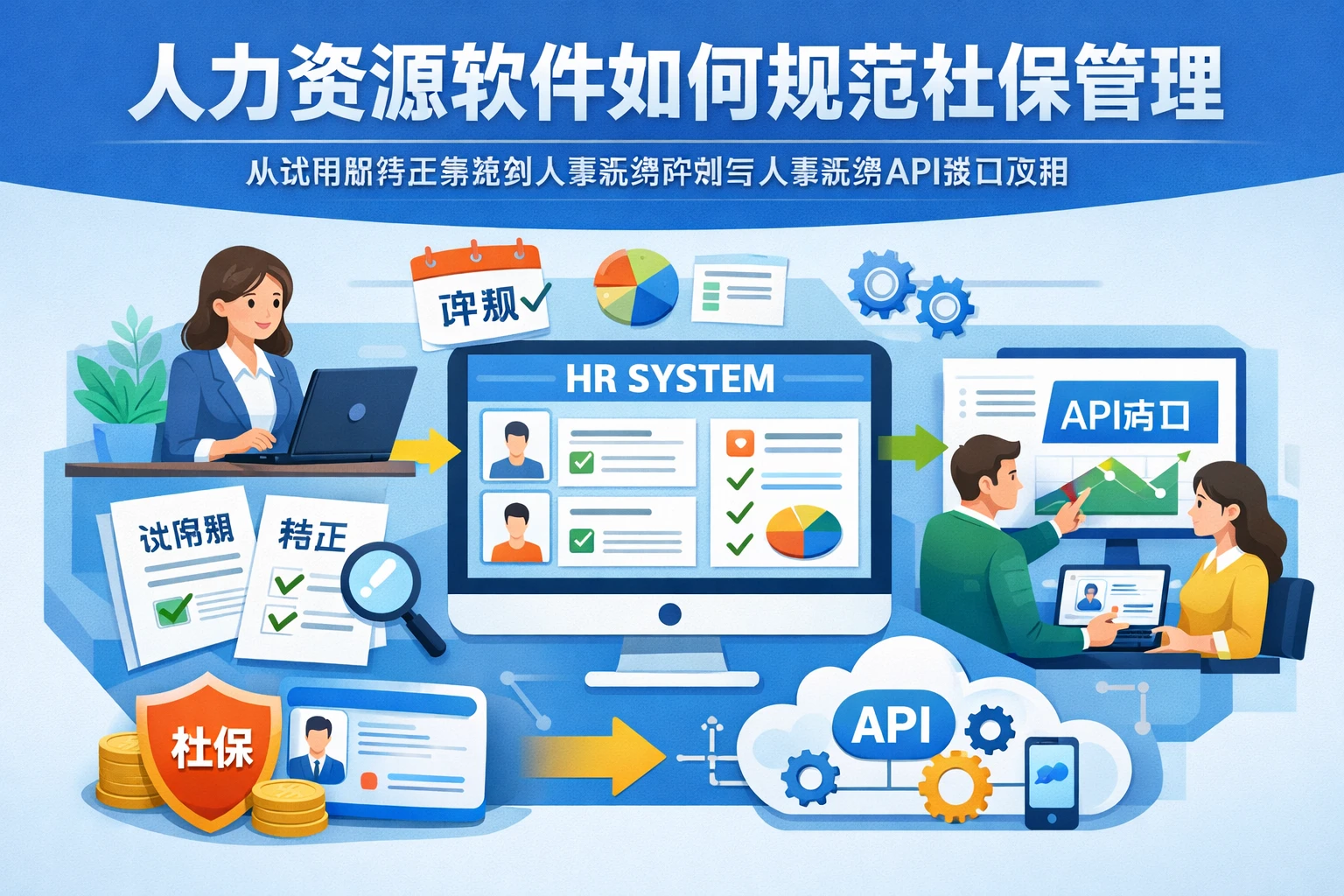 人力资源软件如何规范社保管理：从试用期转正条款到人事系统评测与人事系统API接口应用