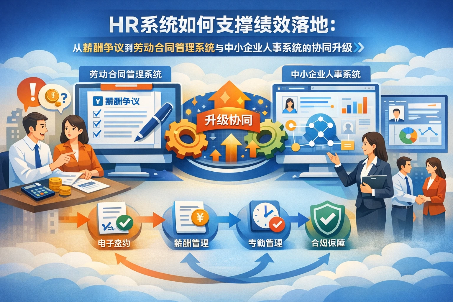 HR系统如何支撑绩效落地：从薪酬争议到劳动合同管理系统与中小企业人事系统的协同升级