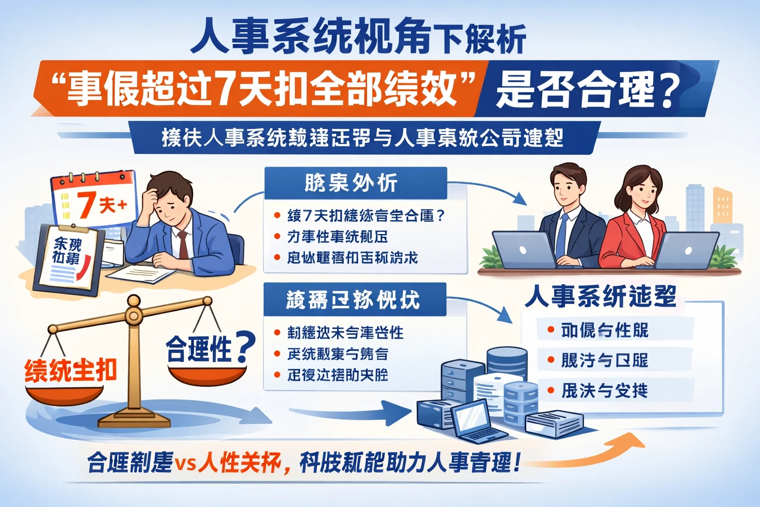人事系统视角下解析“事假超过7天扣全部绩效”是否合理——兼谈人事系统数据迁移与人事系统公司选型