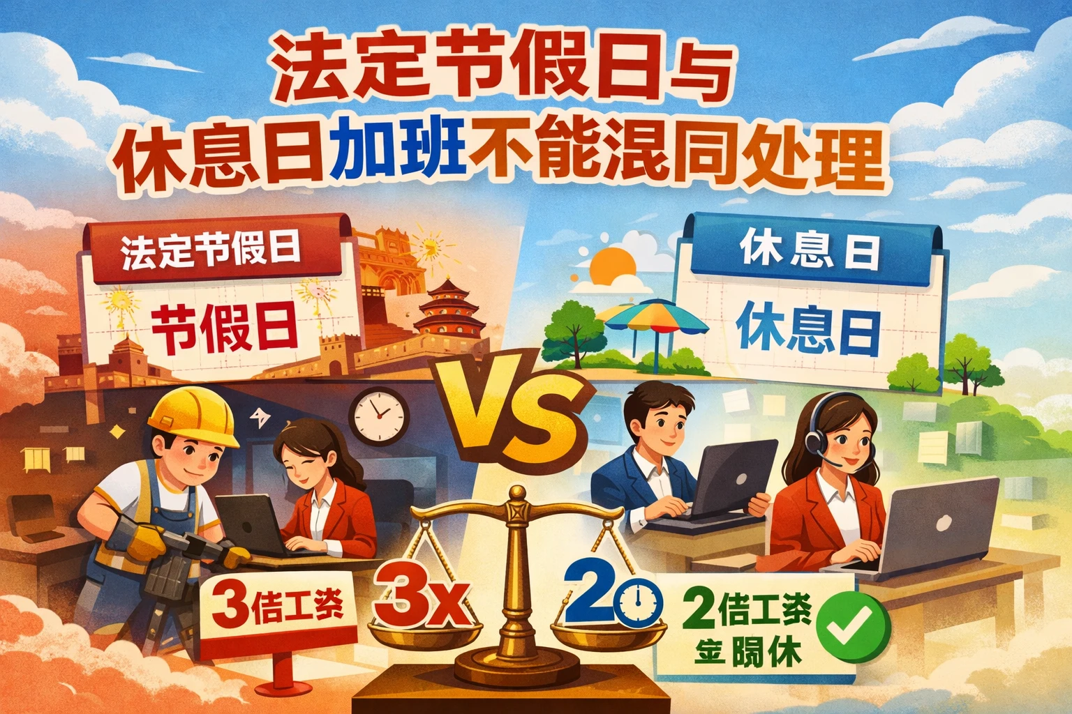 法定节假日与休息日加班不能混同处理