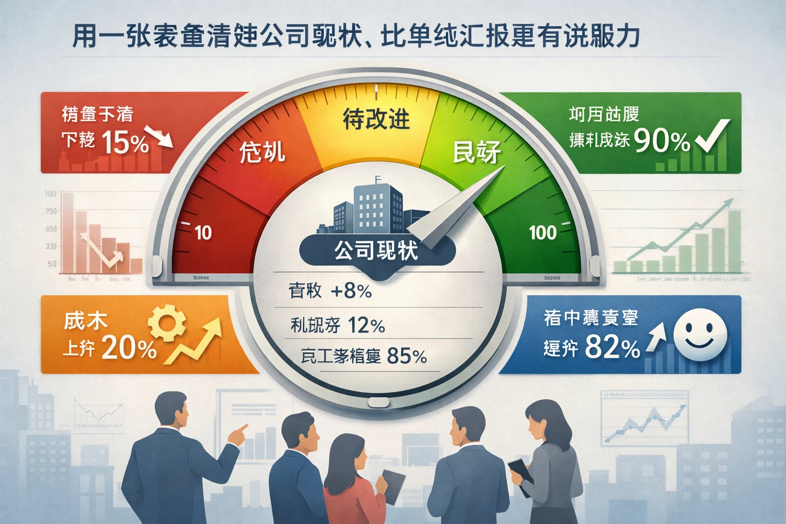 2. 用一张表盘清楚公司现状，比单纯汇报更有说服力