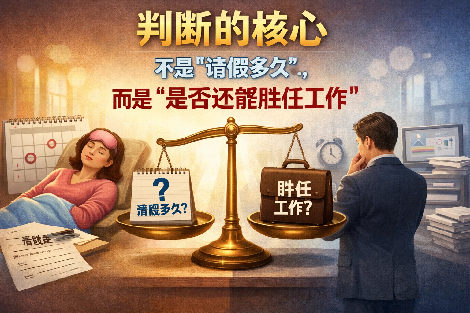 判断的核心，不是“请假多久”，而是“是否还能胜任工作”
