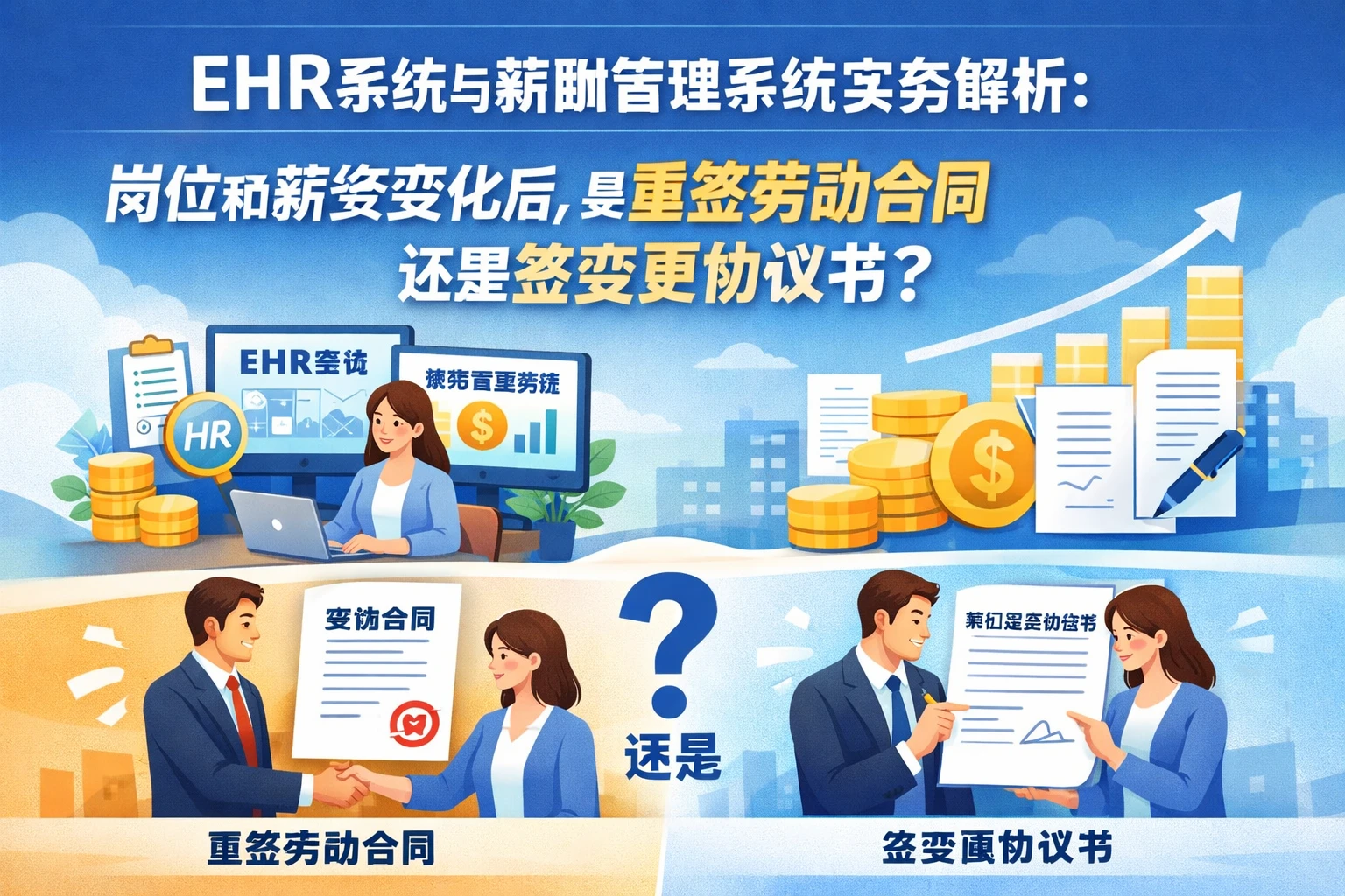 ehr系统与薪酬管理系统实务解析：岗位和薪资变化后，是重签劳动合同还是签变更协议书？
