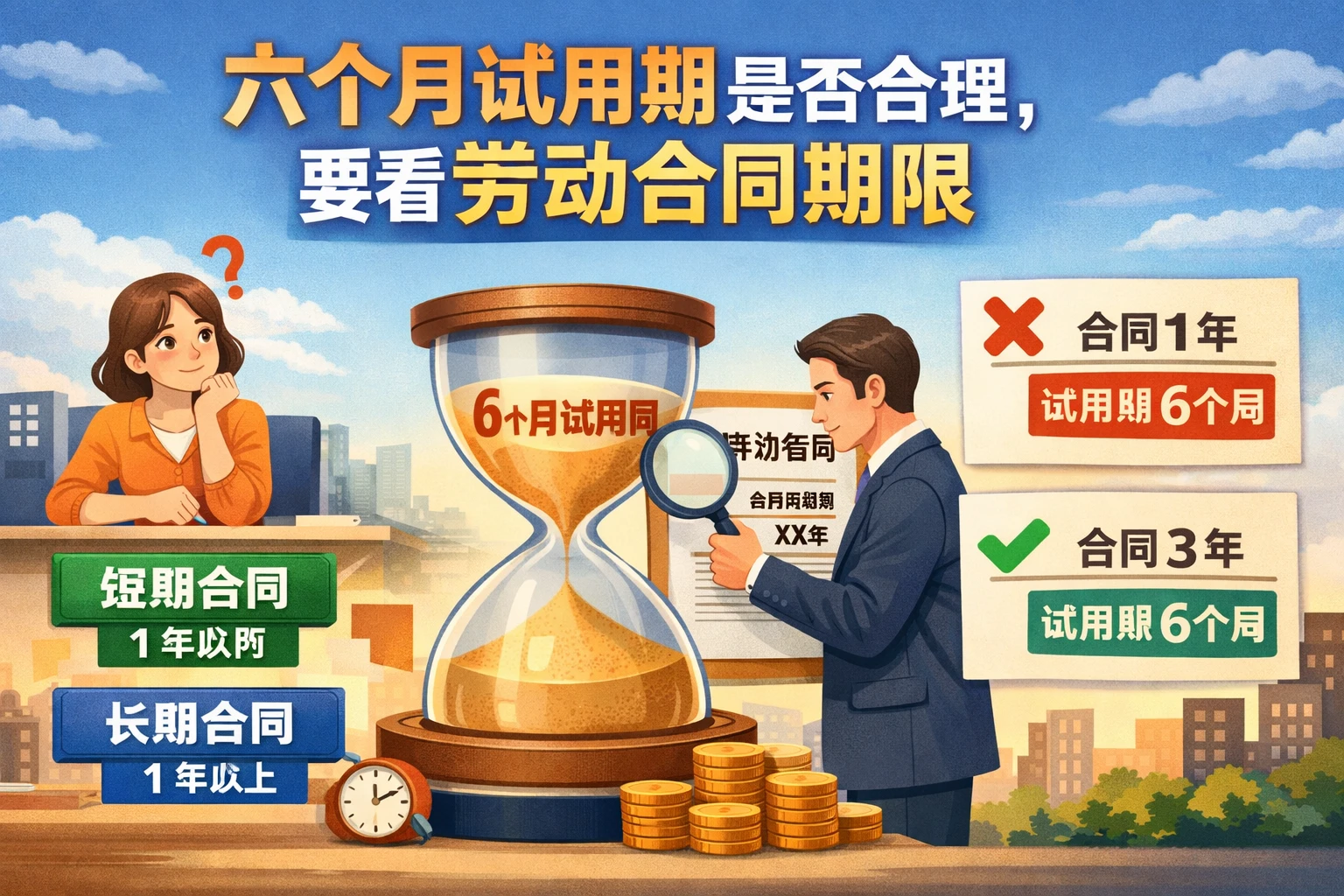 六个月试用期是否合理，要看劳动合同期限