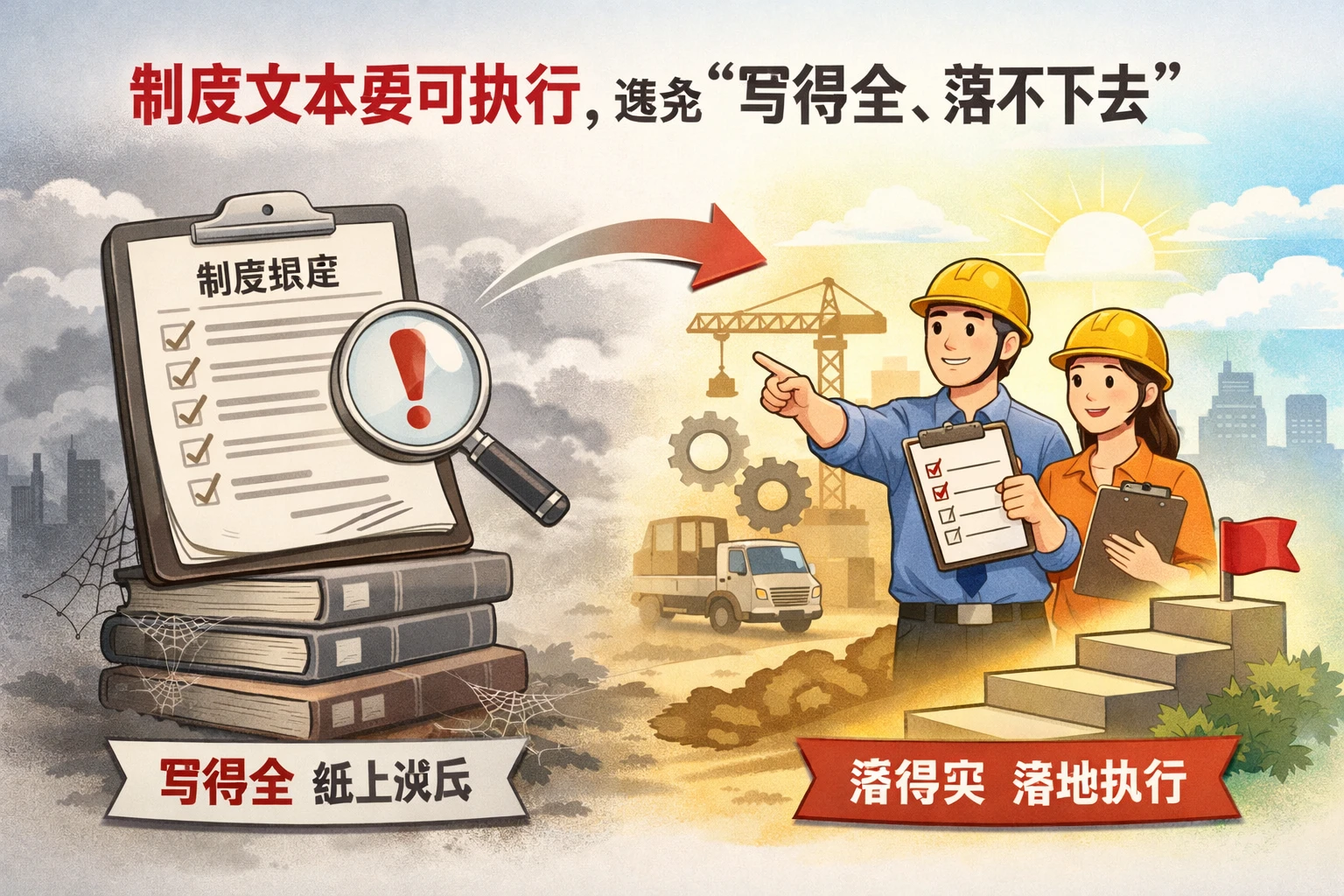 制度文本要可执行，避免“写得全、落不下去”