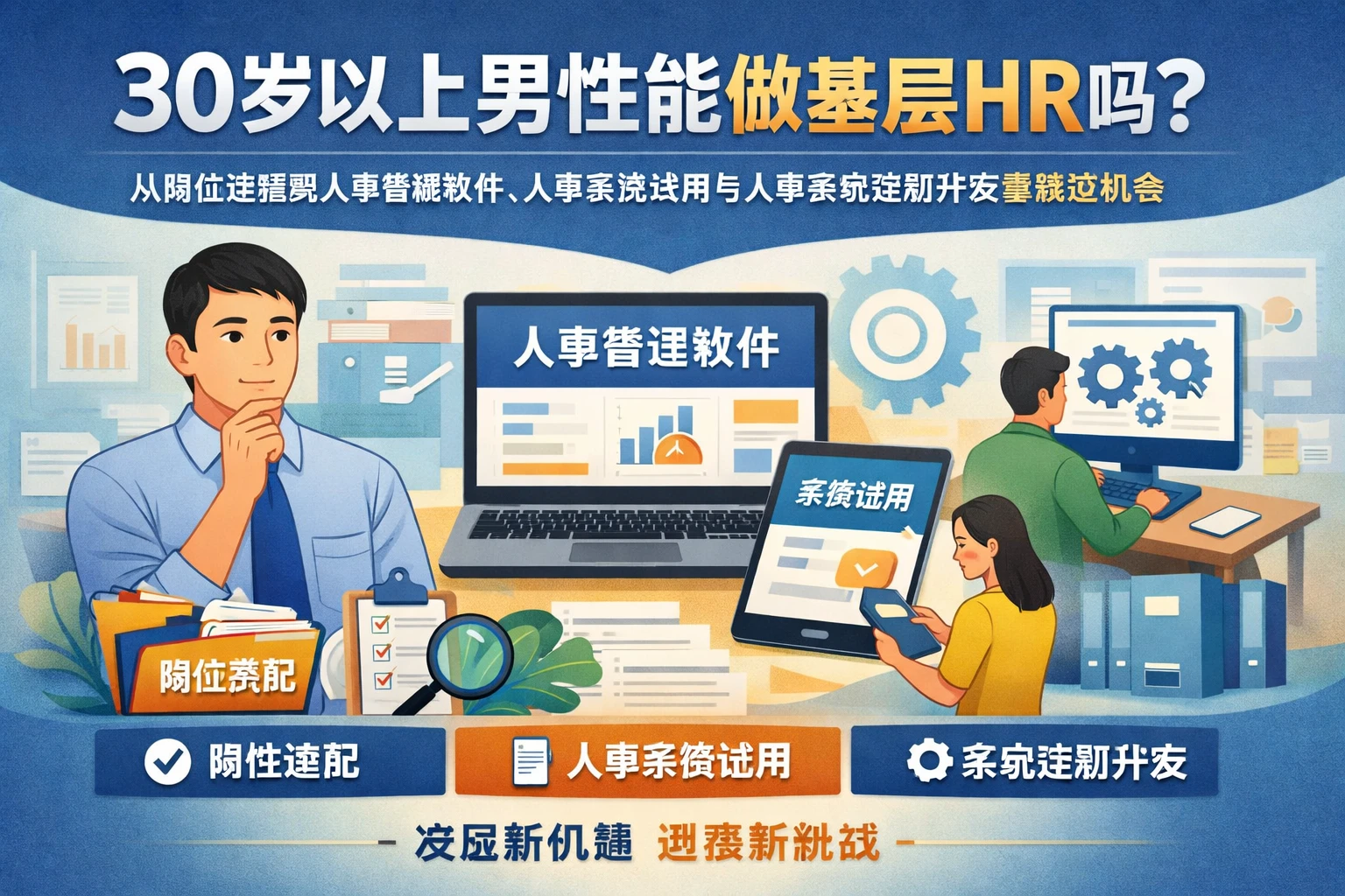 30岁以上男性能做基层HR吗？从岗位适配到人事管理软件、人事系统试用与人事系统定制开发看转型机会