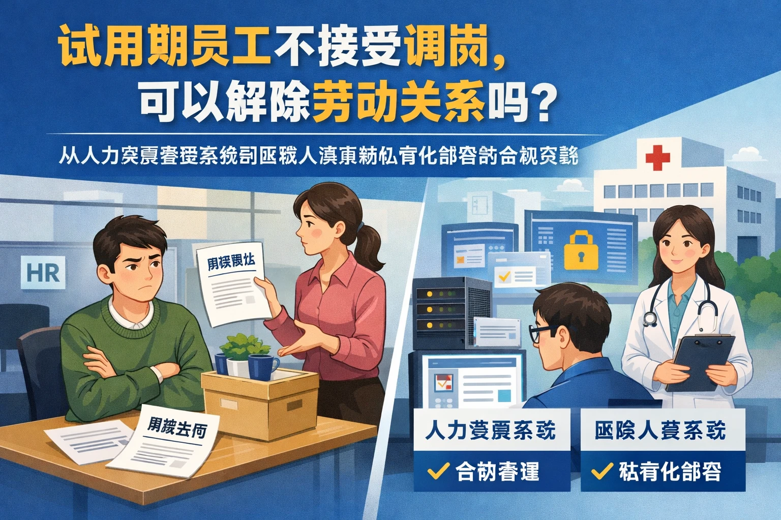 试用期员工不接受调岗，可以解除劳动关系吗？从人力资源管理系统到医院人事系统私有化部署的合规实践