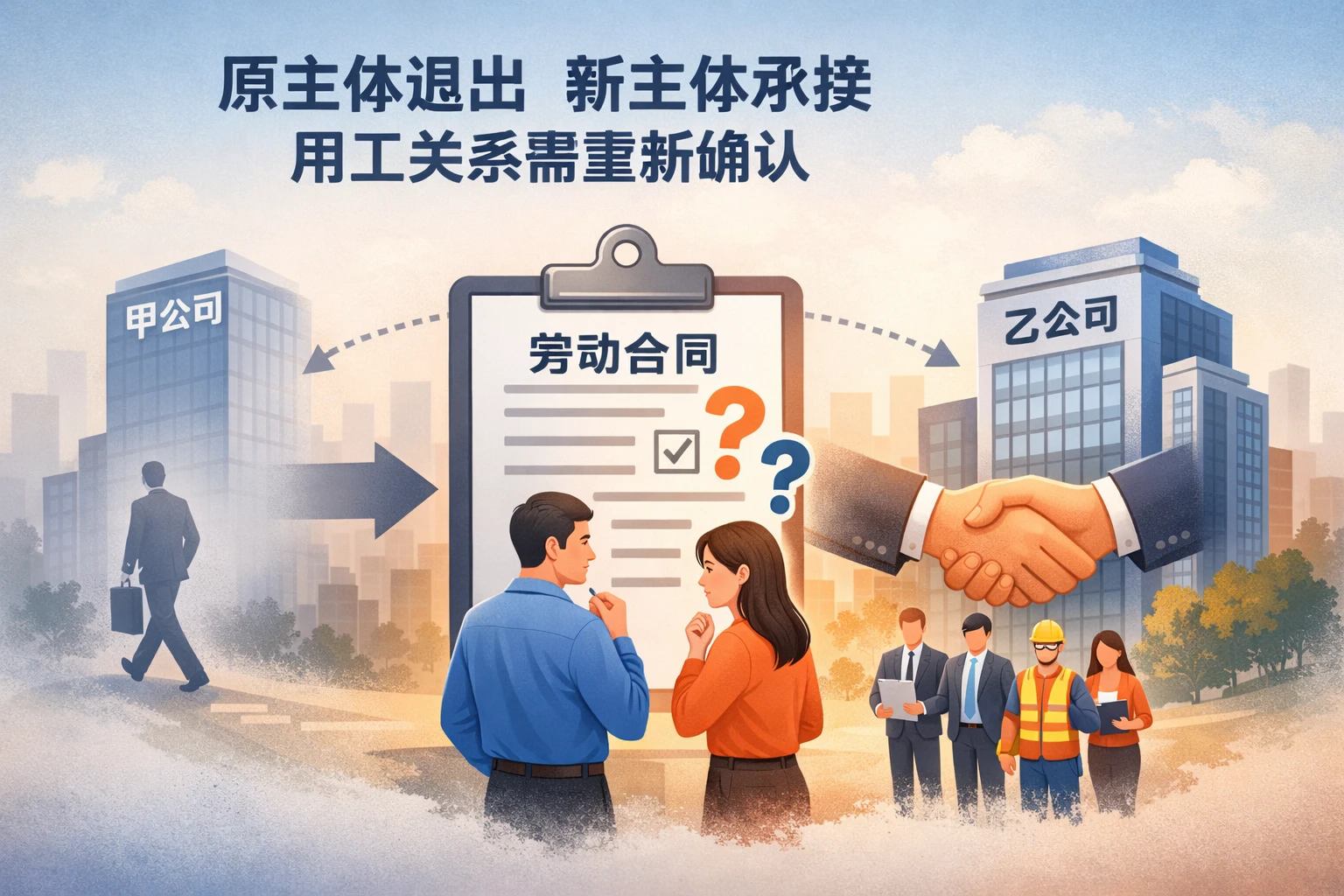 原主体退出,新主体承接,用工关系需重新确认