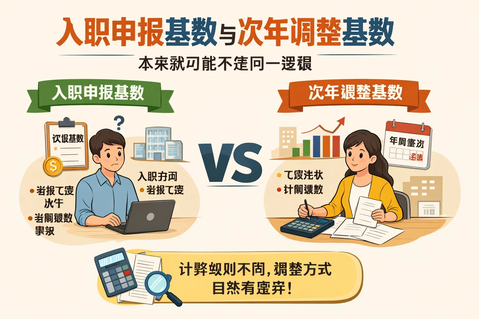 入职申报基数与次年调整基数，本来就可能不是同一逻辑