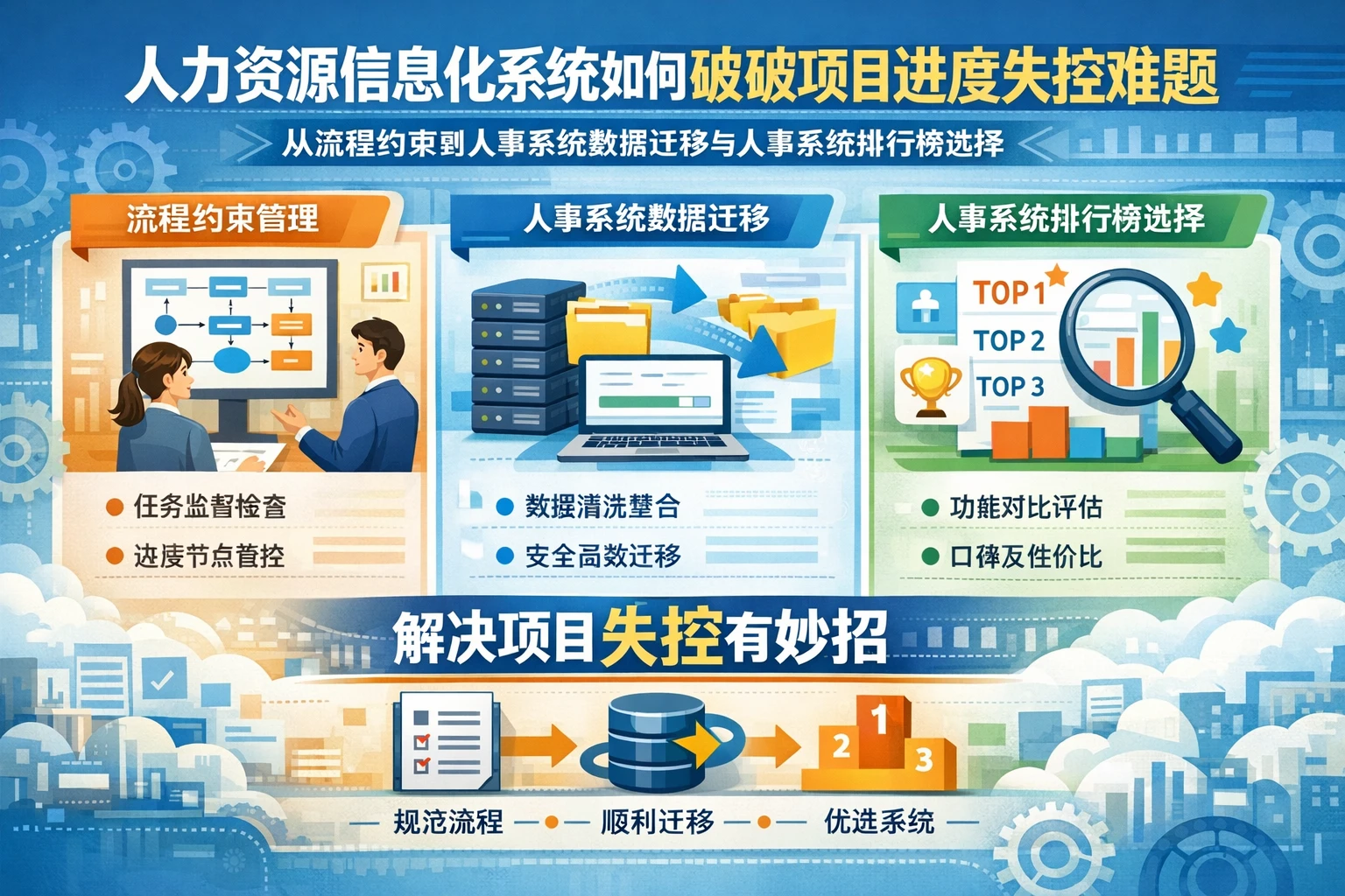 人力资源信息化系统如何破解项目进度失控难题：从流程约束到人事系统数据迁移与人事系统排行榜选择